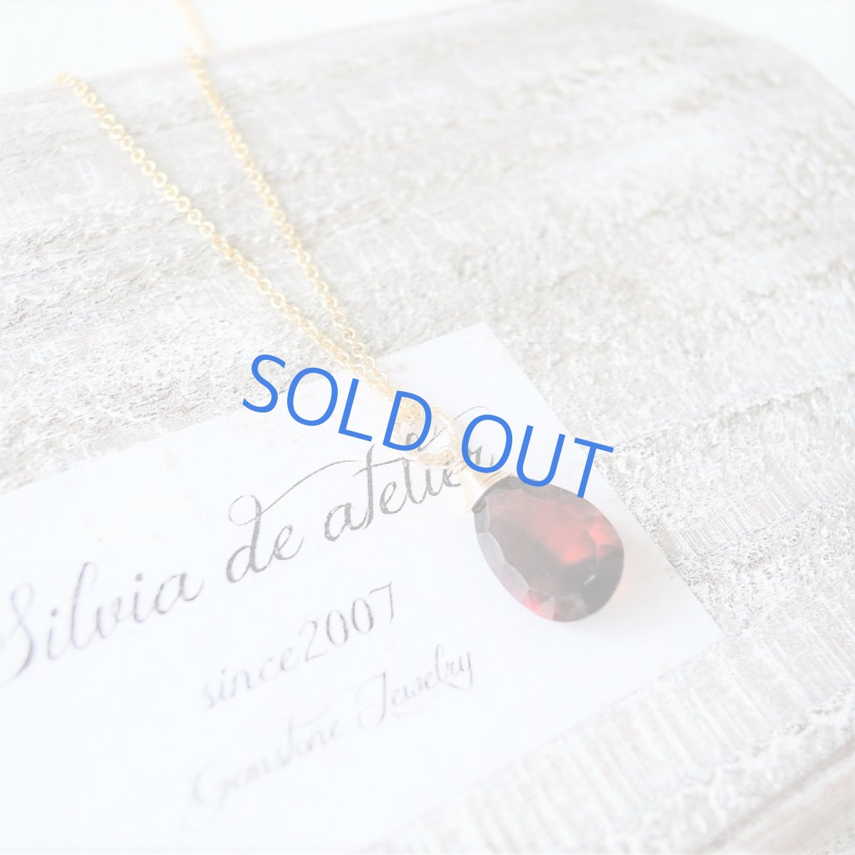 画像5: 【1点もの】ヘソナイトガーネット ペアシェイプコンケーブカット 約40センチ14kgfチェーンネックレス (5)