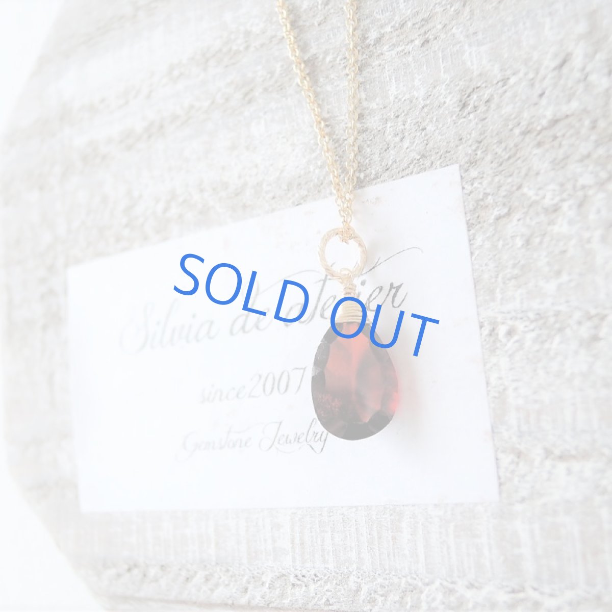 画像3: 【1点もの】ヘソナイトガーネット ペアシェイプコンケーブカット 約40センチ14kgfチェーンネックレス (3)