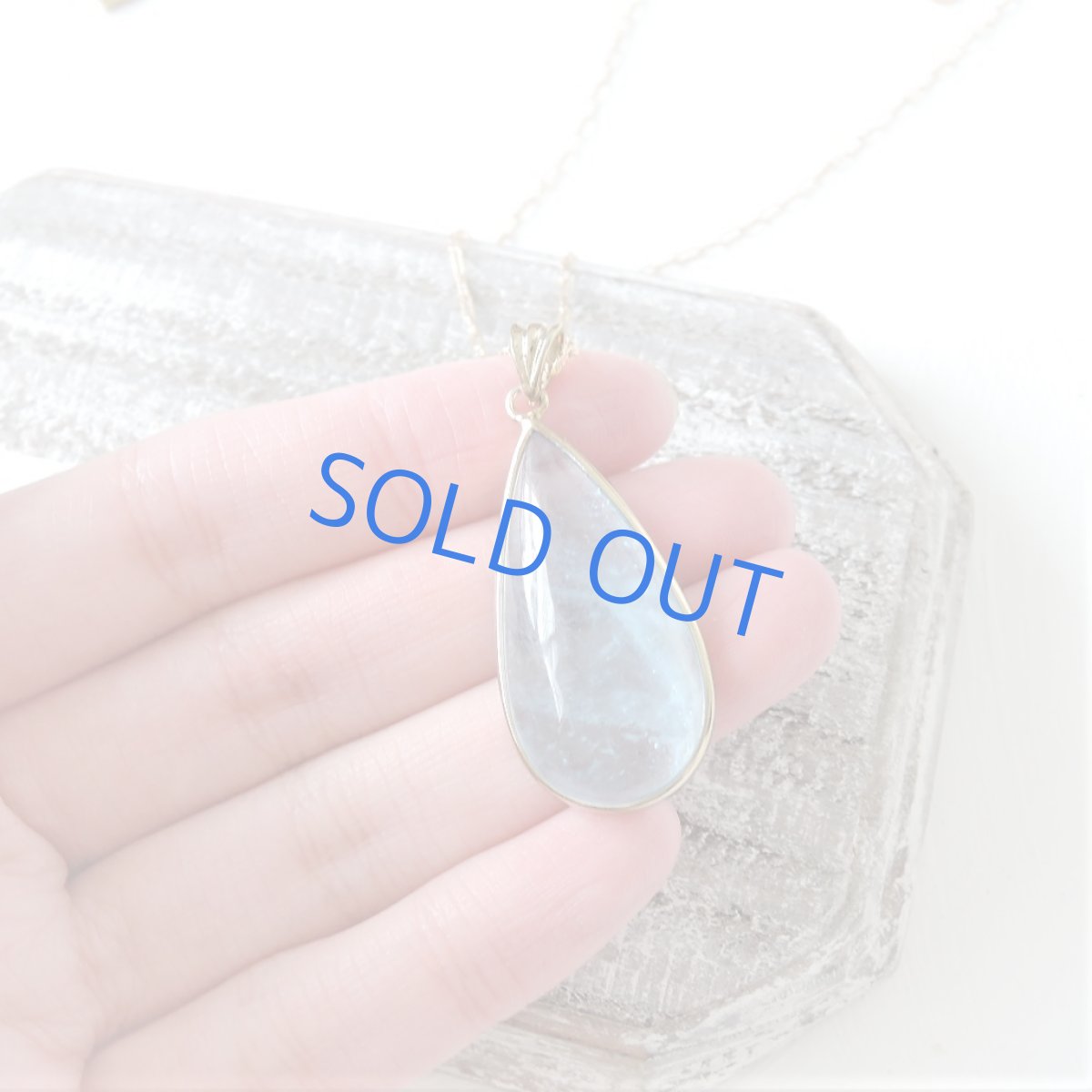 画像3: 【1点もの・B】超大粒 サンタマリアアクアマリン フレームペンダント 14kgf約50cmネックレス (3)