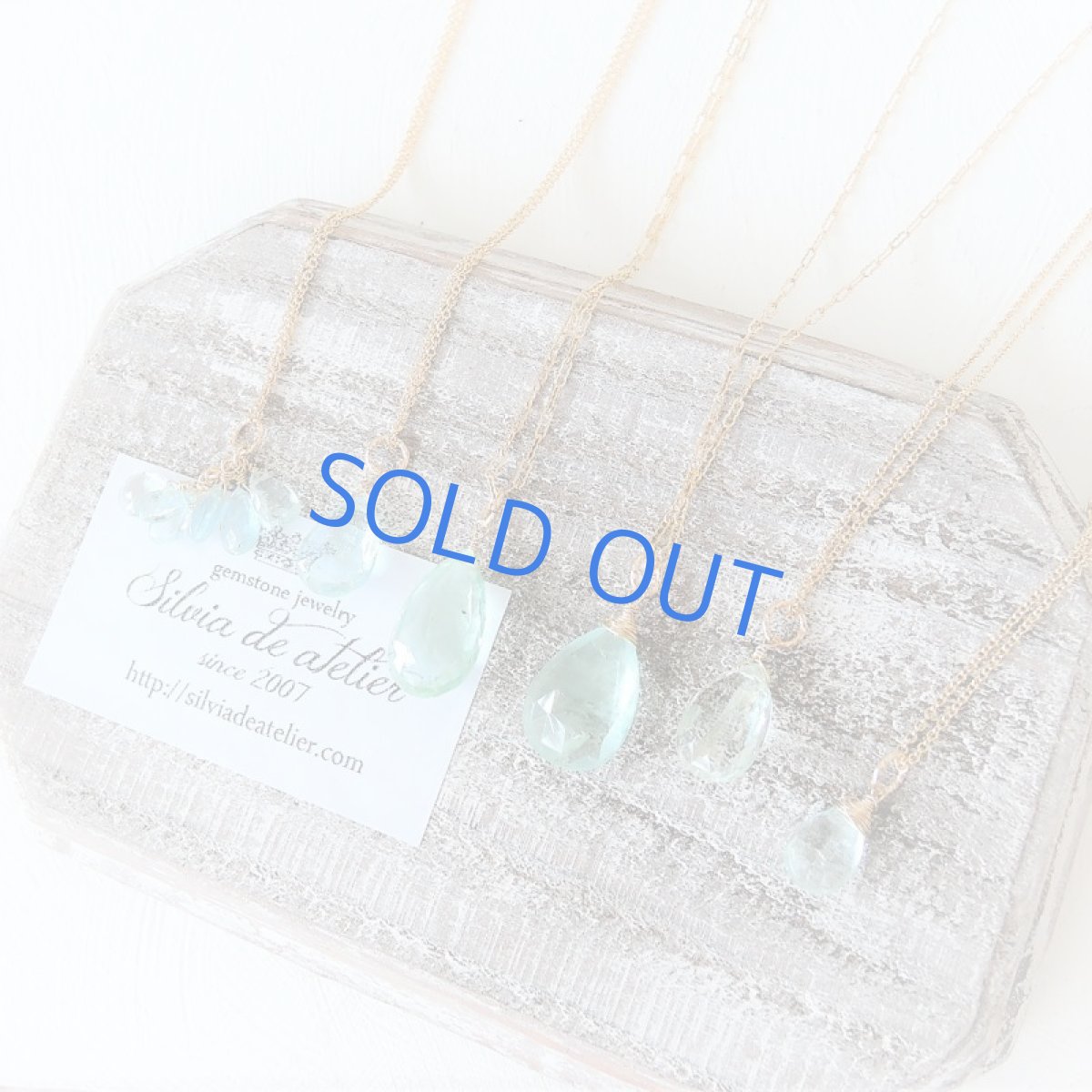 画像10: 【1点もの・C】宝石質　グリーンアクアマリン　ペアシェイプ　約40cm　14kgfチェーンネックレス (10)