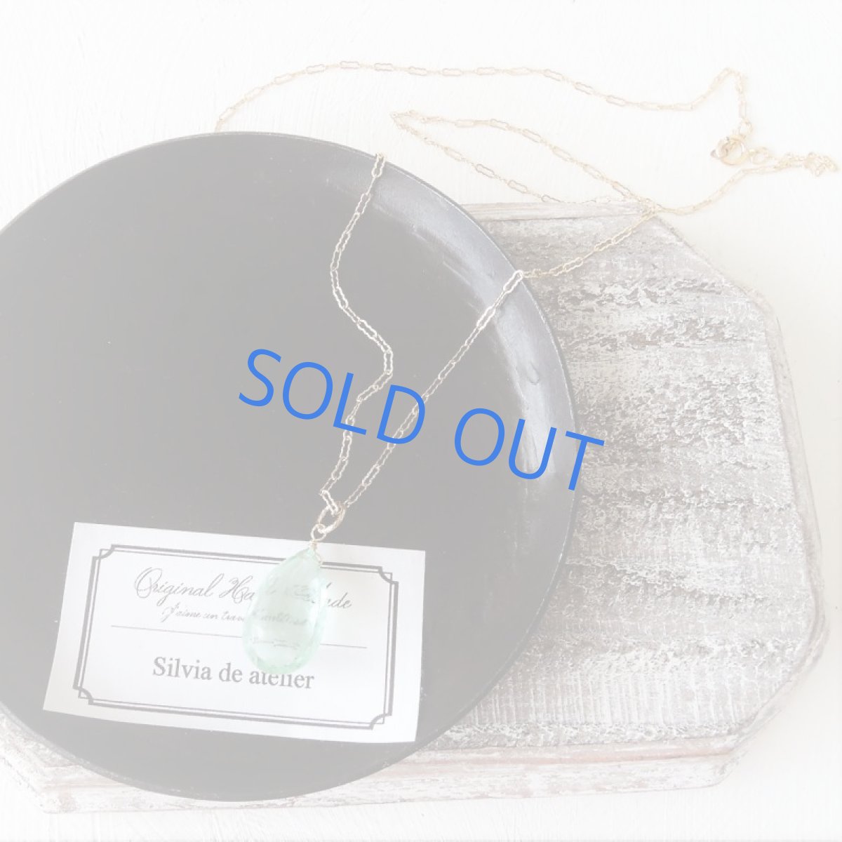 画像7: 【1点もの・A】宝石質 グリーンアクアマリン ペアシェイプ 約50cm 14kgfチェーンネックレス  (7)