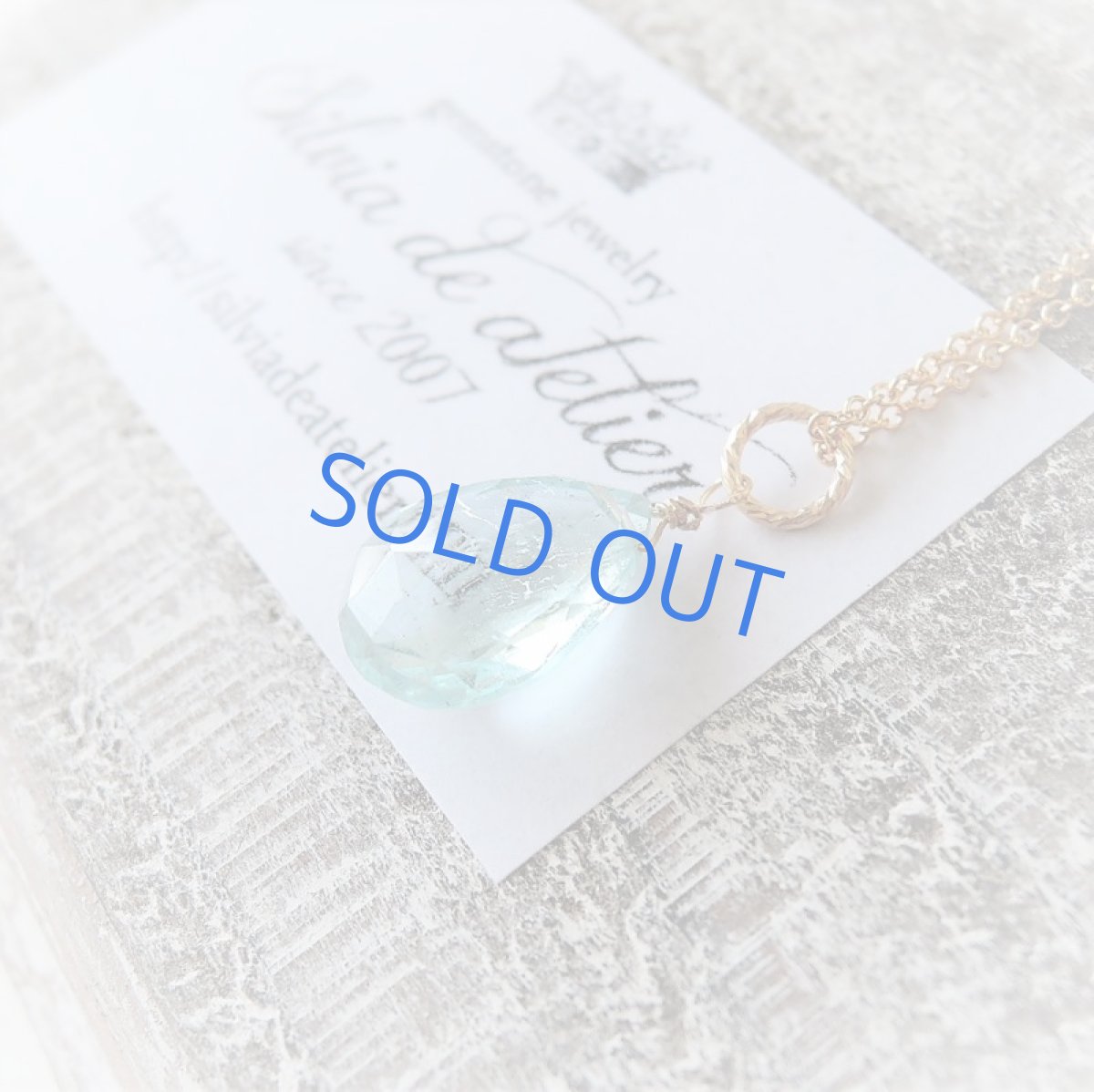 画像4: 【1点もの・D】宝石質 ブルーアクアマリン ペアシェイプ 約40cm 14kgfチェーンネックレス  (4)