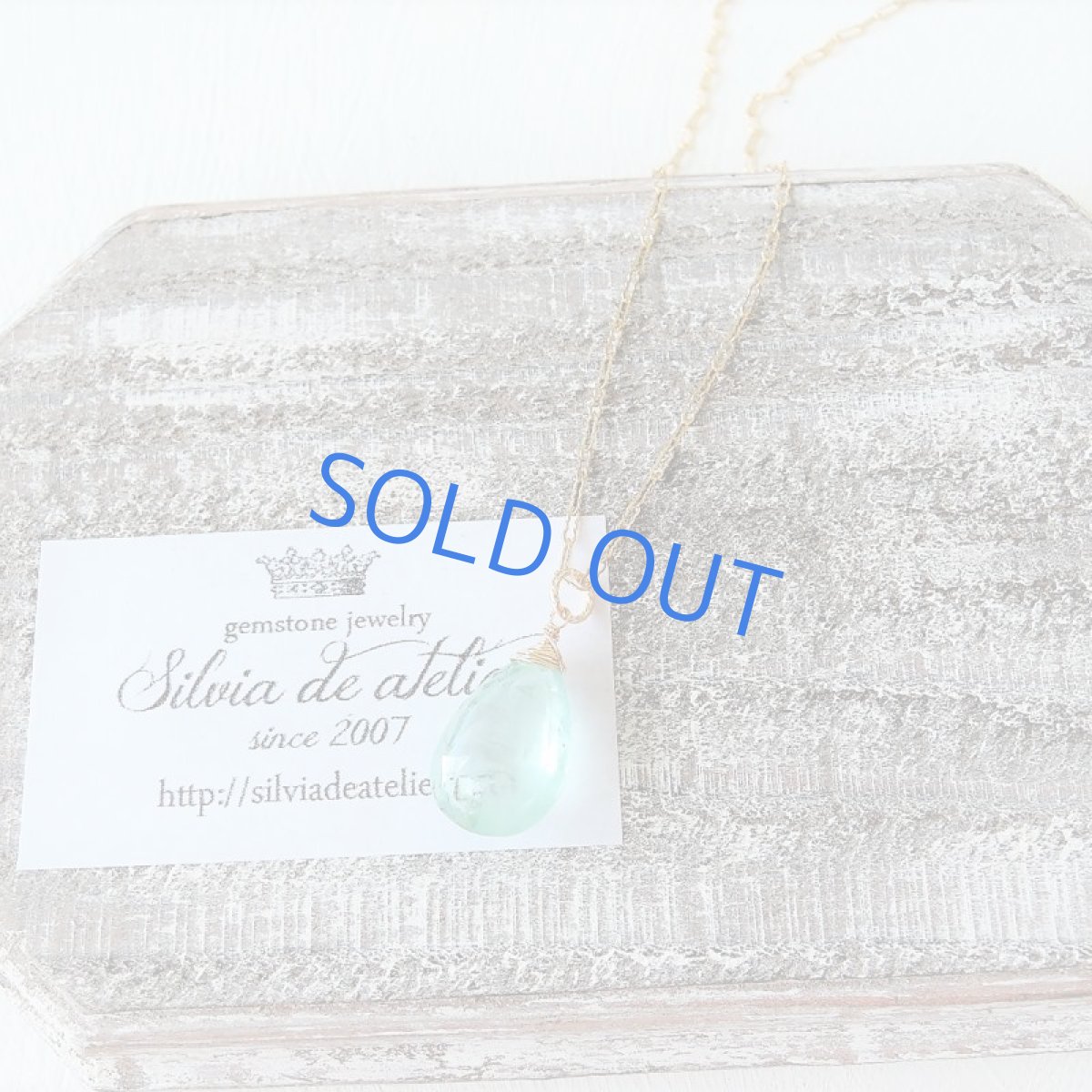 画像5: 【1点もの・B】宝石質 グリーンアクアマリン ペアシェイプ 約50cm 14kgfチェーンネックレス  (5)