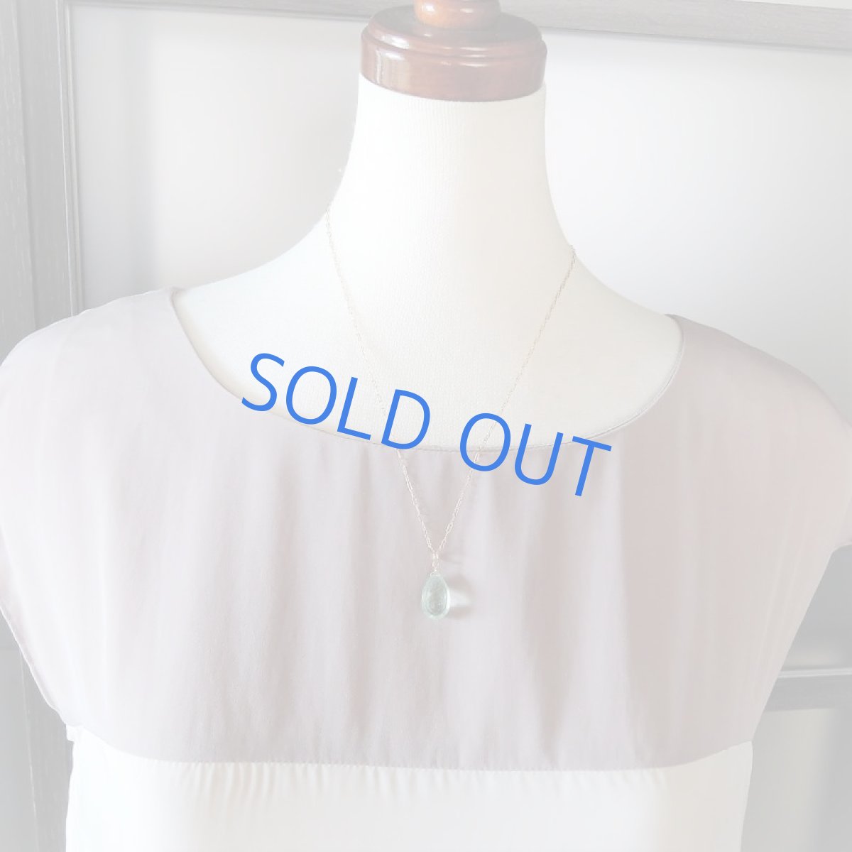 画像9: 【1点もの・A】宝石質 グリーンアクアマリン ペアシェイプ 約50cm 14kgfチェーンネックレス  (9)