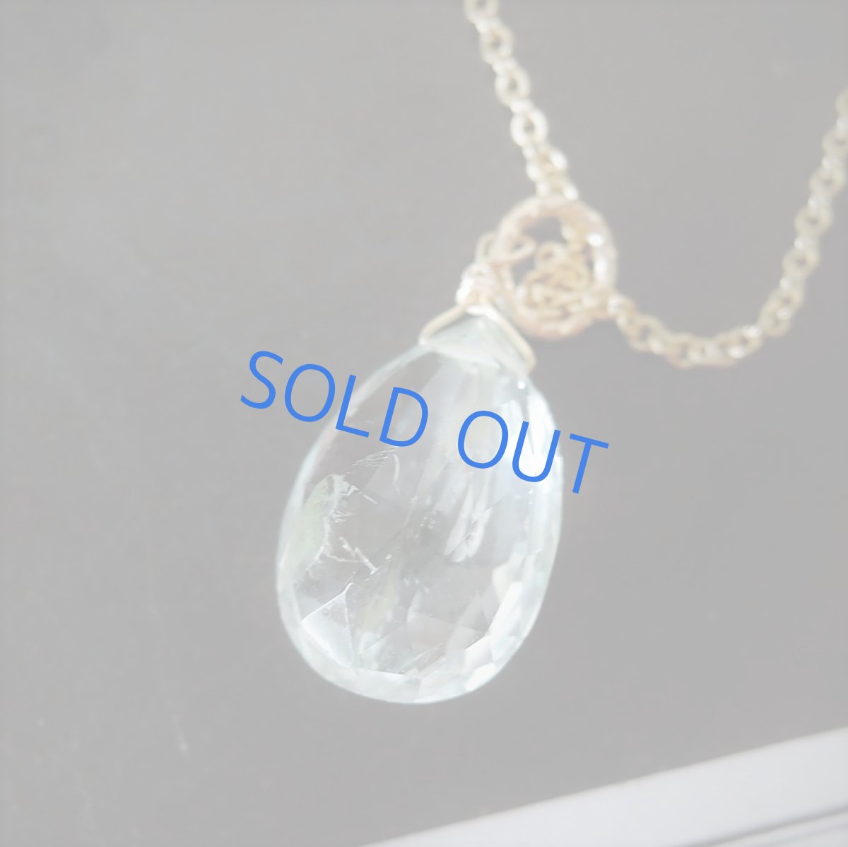 画像2: 【1点もの・C】宝石質　グリーンアクアマリン　ペアシェイプ　約40cm　14kgfチェーンネックレス (2)