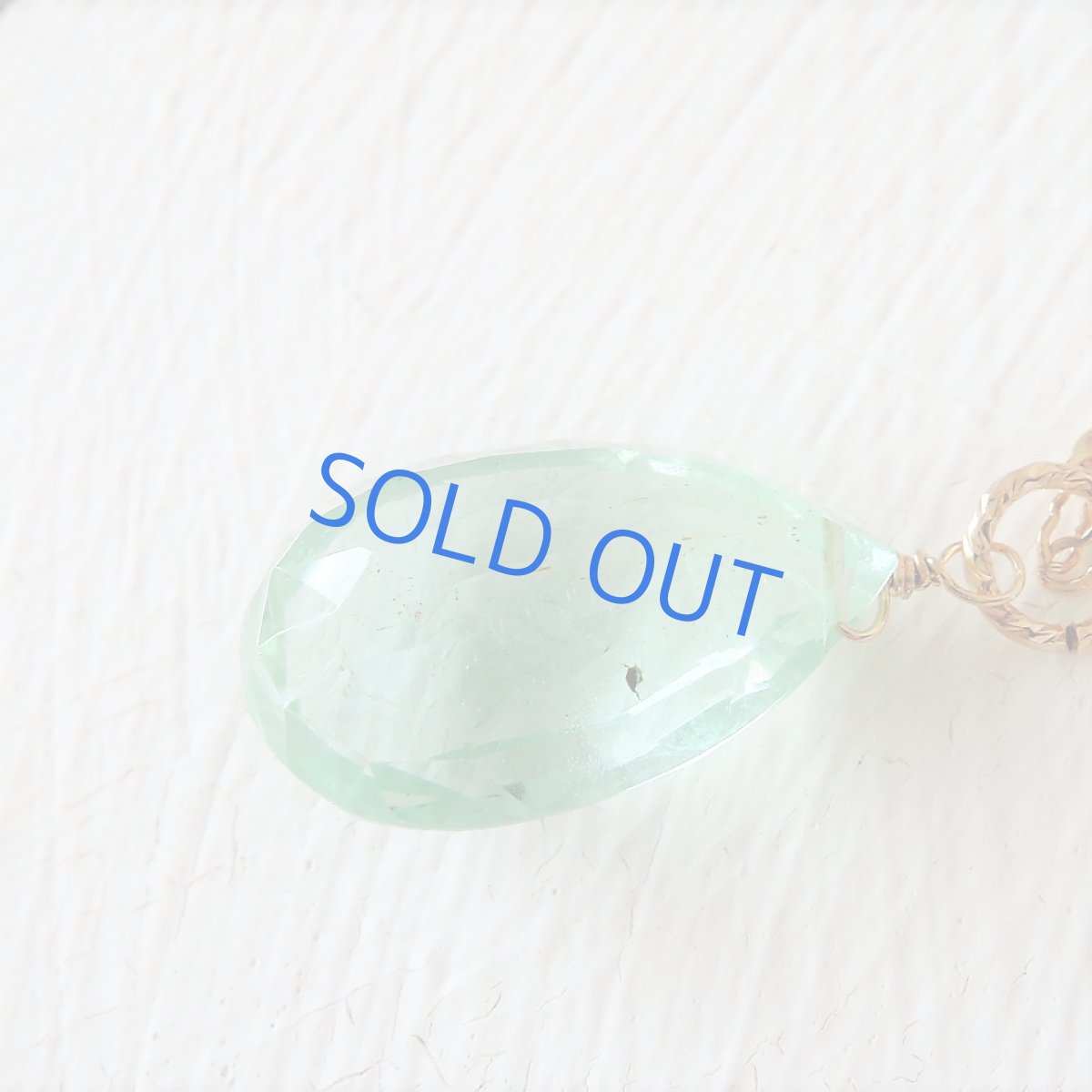 画像2: 【1点もの・A】宝石質 グリーンアクアマリン ペアシェイプ 約50cm 14kgfチェーンネックレス  (2)