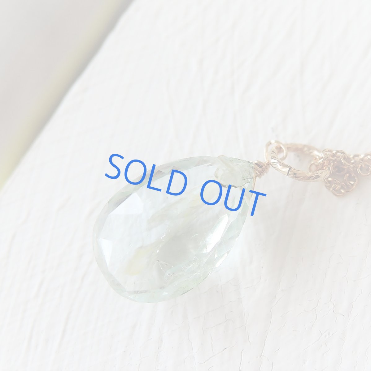 画像3: 【1点もの・C】宝石質　グリーンアクアマリン　ペアシェイプ　約40cm　14kgfチェーンネックレス (3)