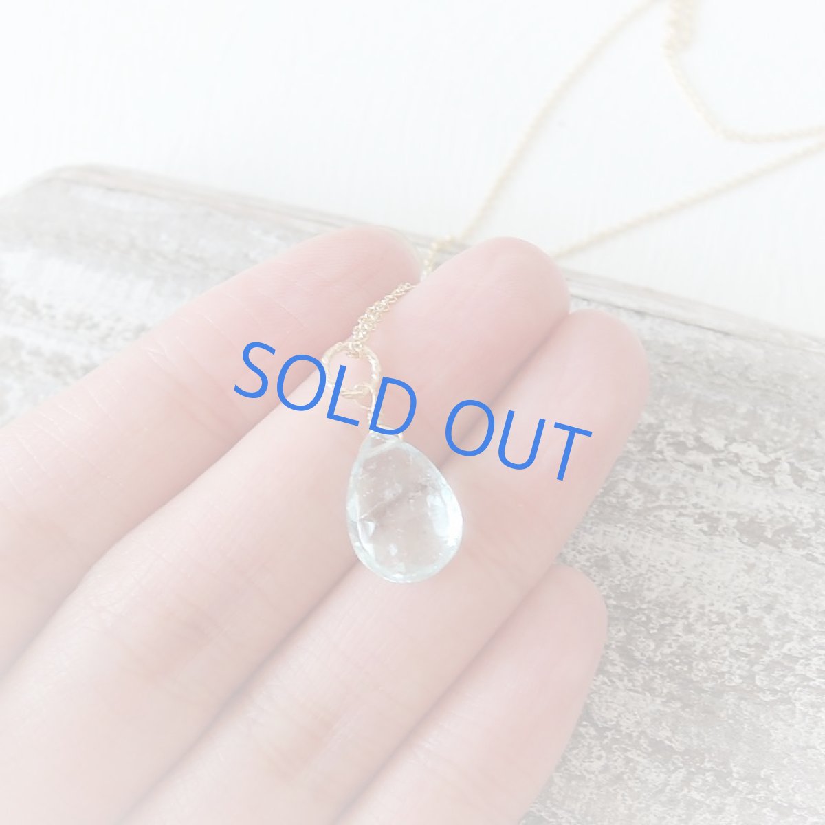 画像3: 【1点もの・D】宝石質 ブルーアクアマリン ペアシェイプ 約40cm 14kgfチェーンネックレス  (3)