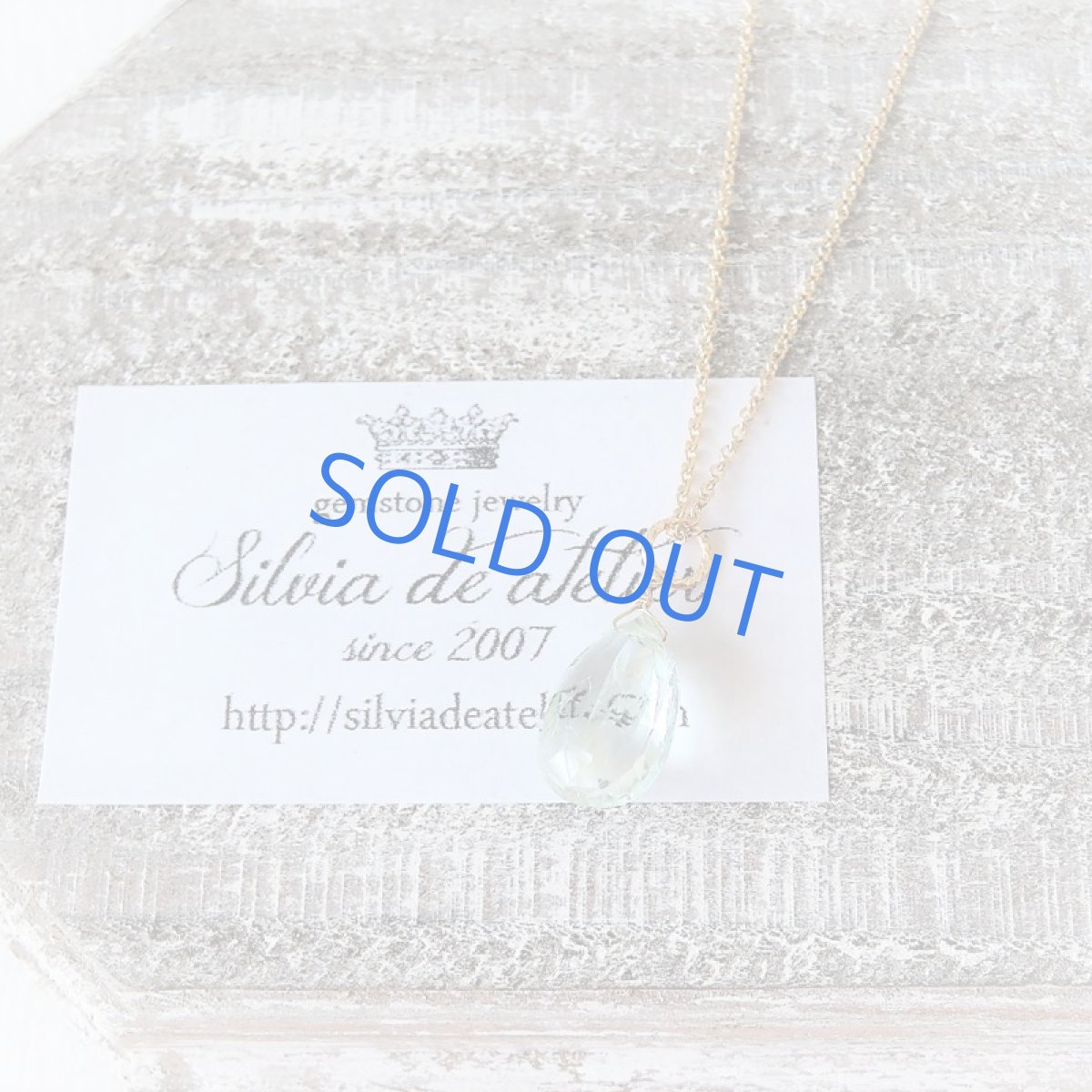 画像7: 【1点もの・C】宝石質　グリーンアクアマリン　ペアシェイプ　約40cm　14kgfチェーンネックレス (7)