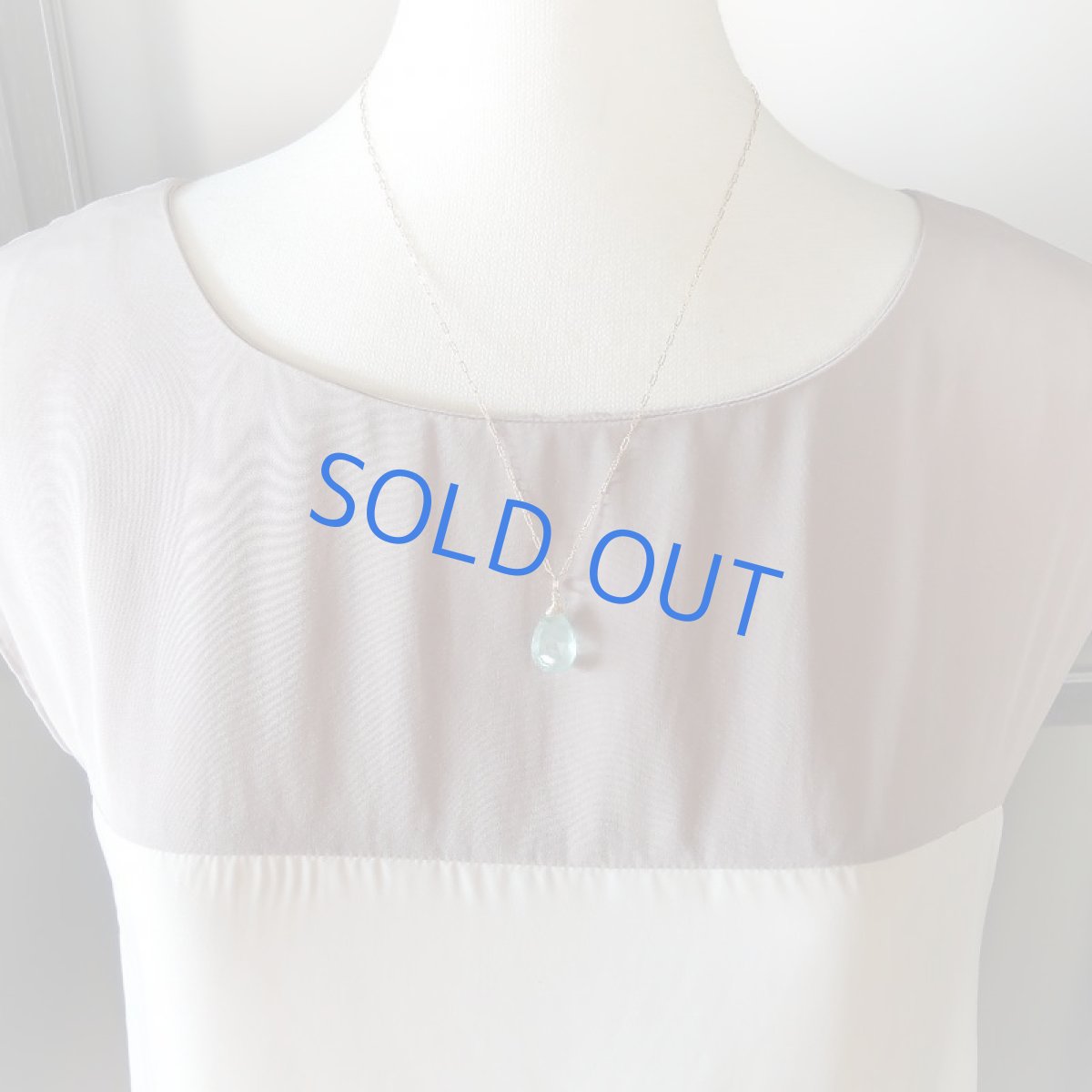 画像7: 【1点もの・B】宝石質 グリーンアクアマリン ペアシェイプ 約50cm 14kgfチェーンネックレス  (7)