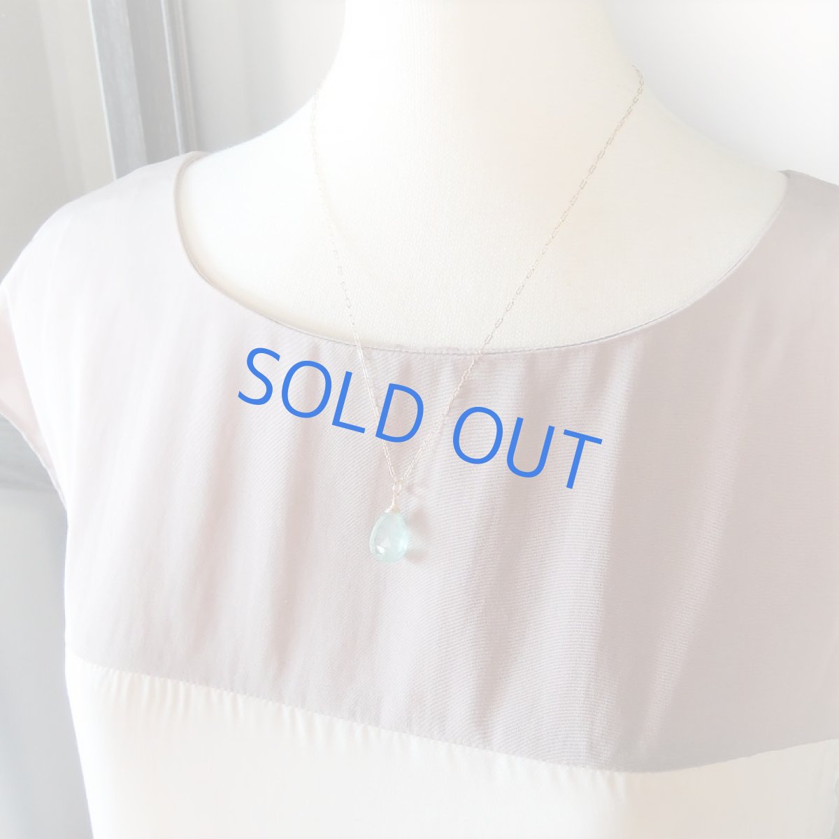 画像8: 【1点もの・B】宝石質 グリーンアクアマリン ペアシェイプ 約50cm 14kgfチェーンネックレス  (8)