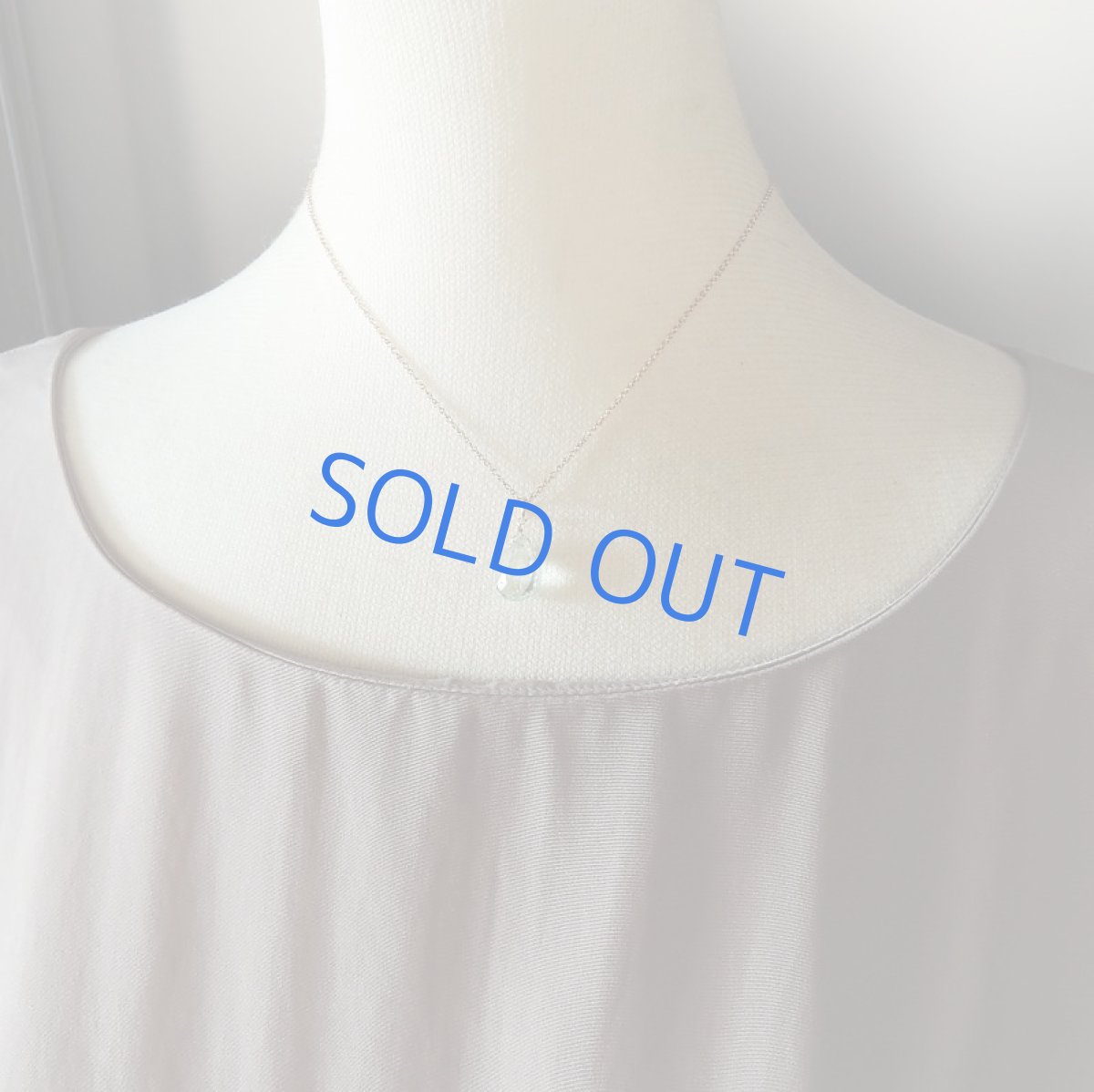 画像8: 【1点もの・C】宝石質　グリーンアクアマリン　ペアシェイプ　約40cm　14kgfチェーンネックレス (8)