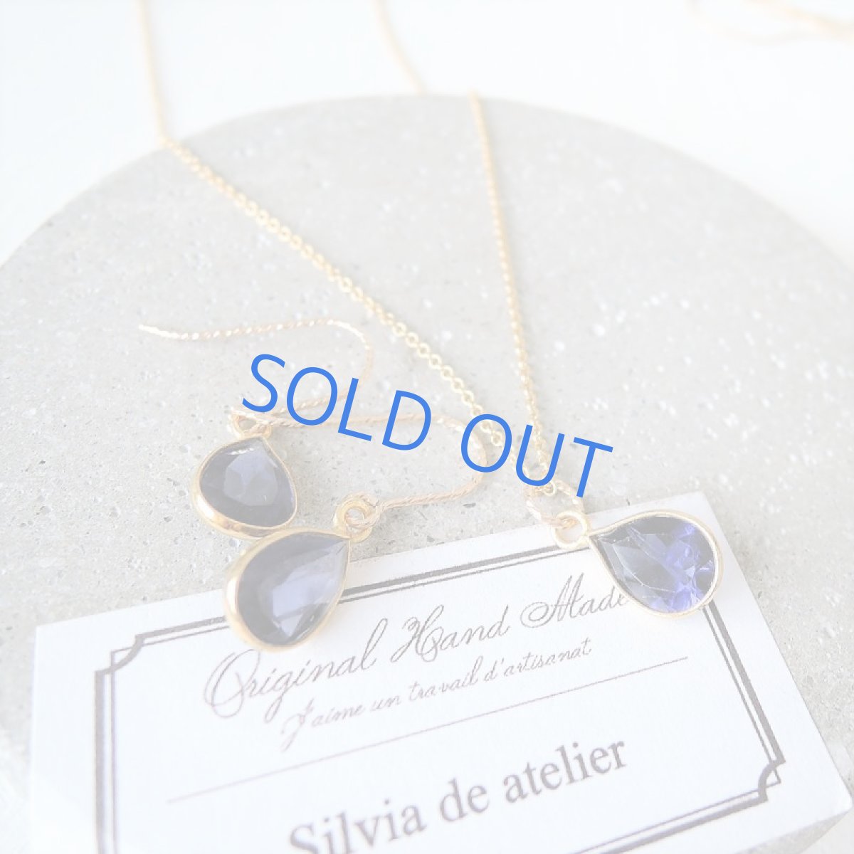 画像5: 【限定数のみ・イヤリング変更可】宝石質 9mm アイオライト ペアシェイプジェム 14kgfフックピアス (5)