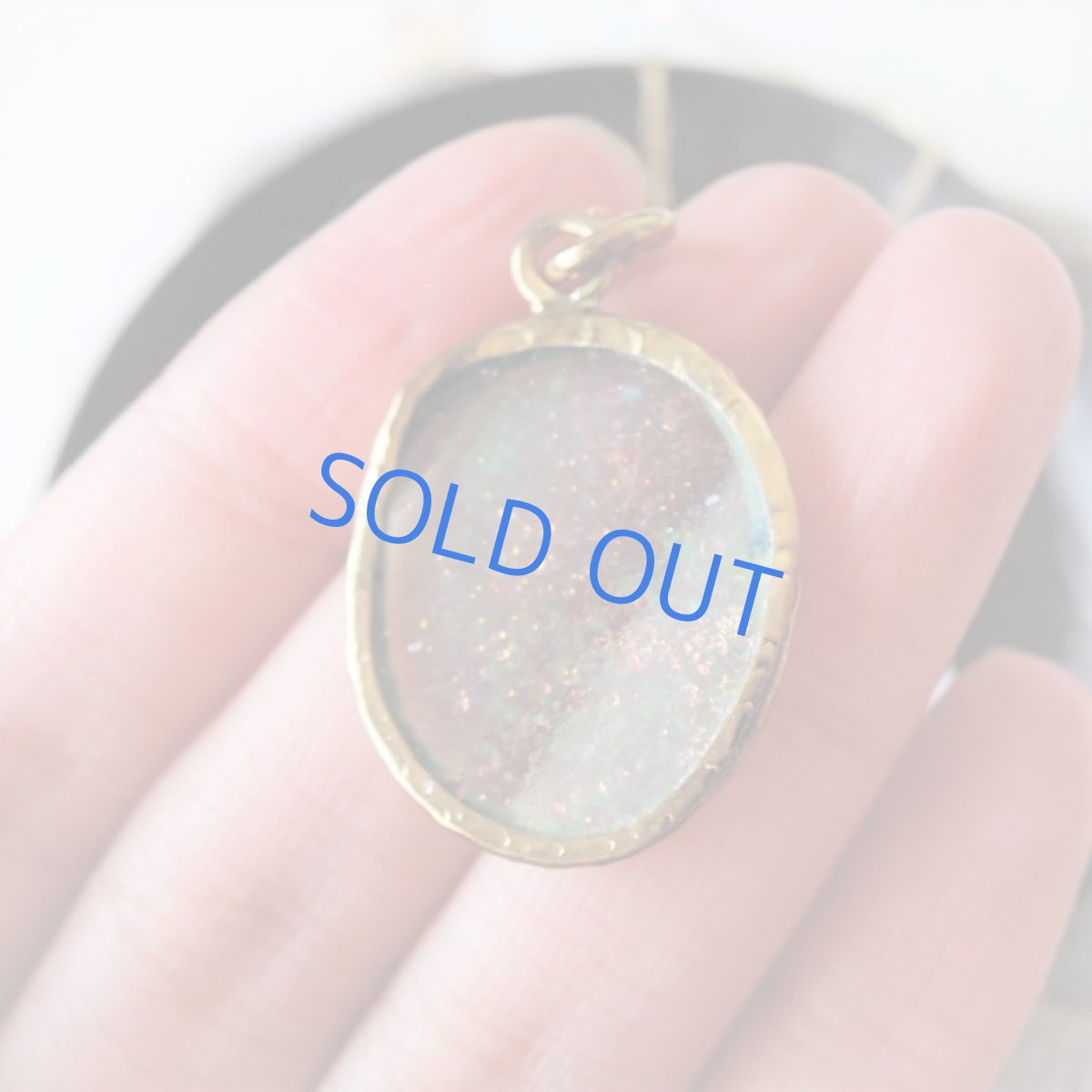 画像4: 【1点もの・フレームA】希少! 古代ローマングラス フレームペンダント 14kgf約50cmチェーンネックレス (4)