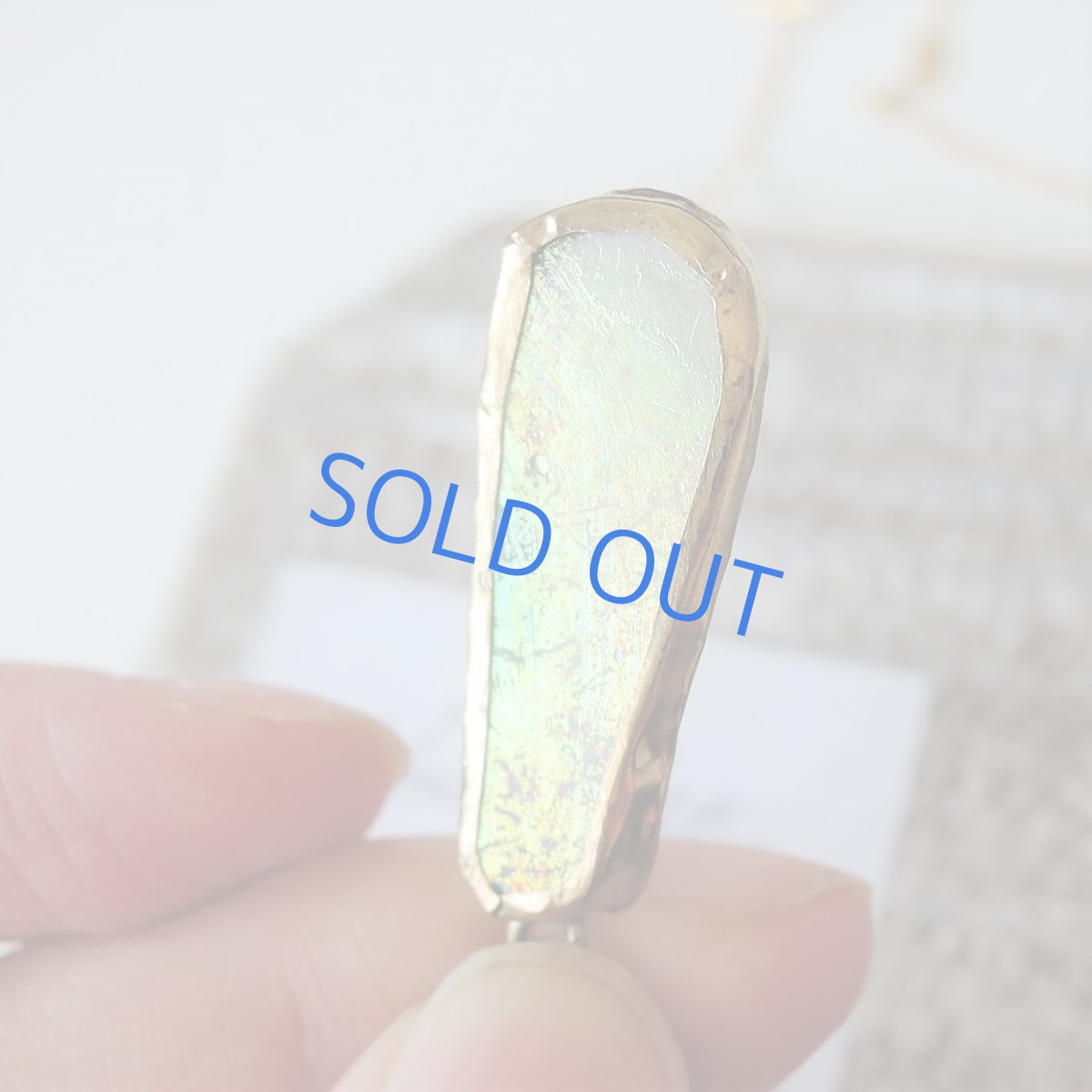 画像7: 【1点もの・フレームB】希少! 古代ローマングラス フレームペンダント 14kgf約50cmチェーンネックレス (7)