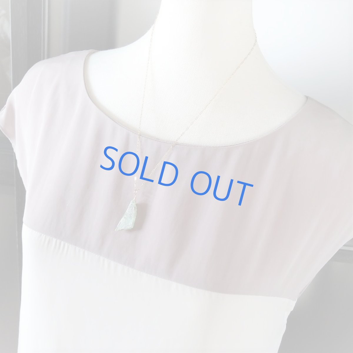 画像7: 【1点もの・ホワイトG】希少！　古代ローマングラス　カケラ　14kgf約50cmチェーンネックレス (7)