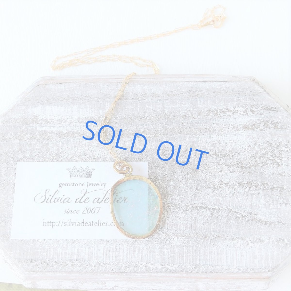 画像6: 【1点もの・フレームA】希少! 古代ローマングラス フレームペンダント 14kgf約50cmチェーンネックレス (6)