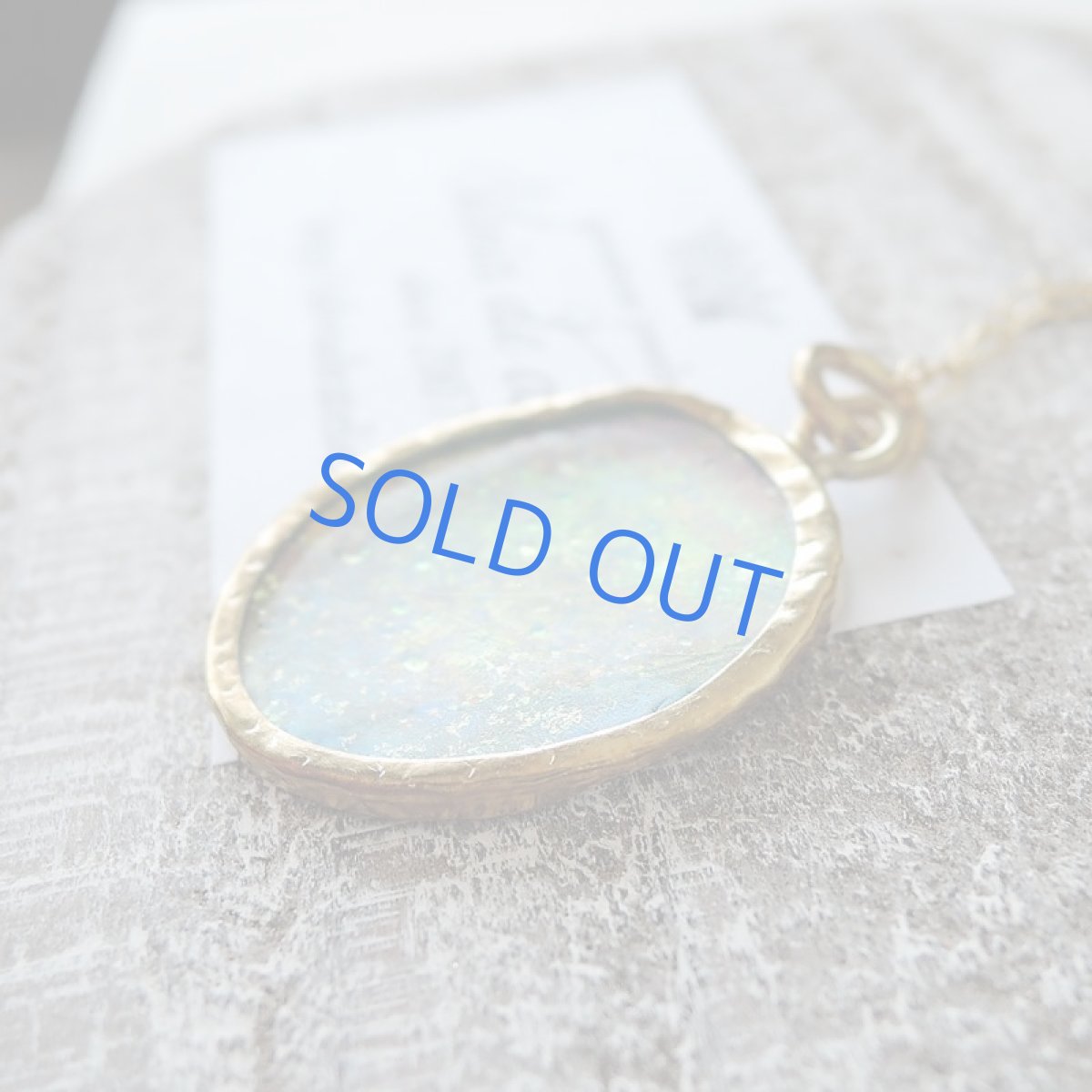 画像2: 【1点もの・フレームA】希少! 古代ローマングラス フレームペンダント 14kgf約50cmチェーンネックレス (2)