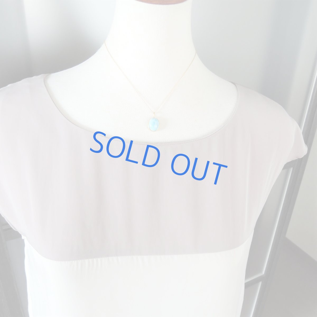 画像8: 【1点もの・オーバルB】AAAA　ドミニカ産ラリマー　カボション　14kgf約40cmチェーンネックレス (8)