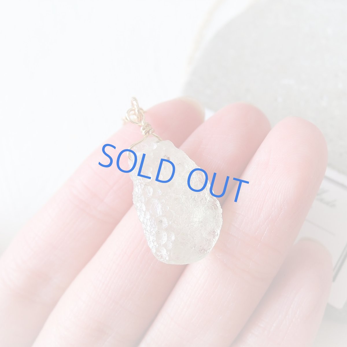 画像3: 【1点もの・ホワイトF】希少! 古代ローマングラス カケラ 14kgf約50cmチェーンネックレス (3)