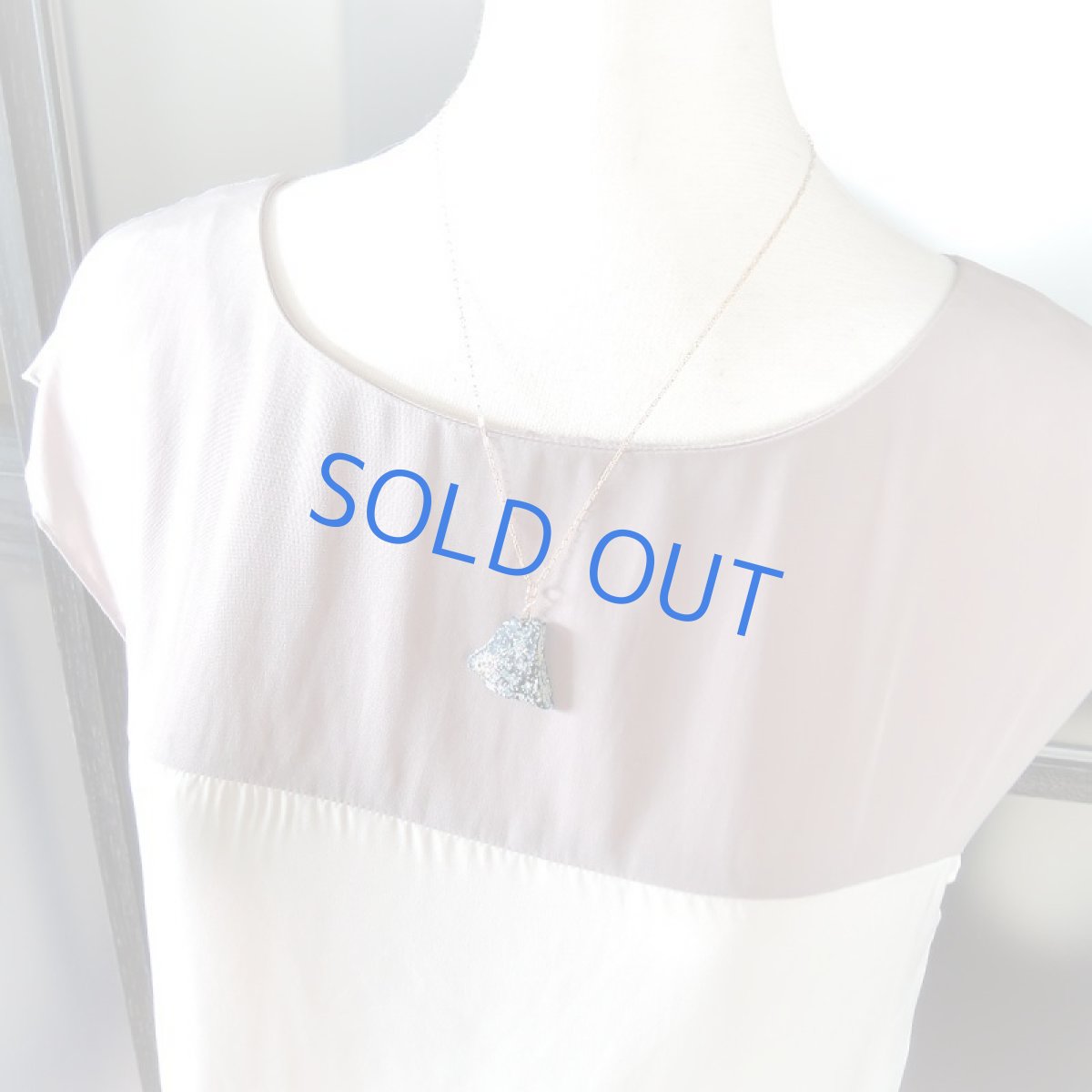 画像6: 【1点もの・ブルーD】希少！　古代ローマングラス　カケラ　14kgf約50cmチェーンネックレス (6)