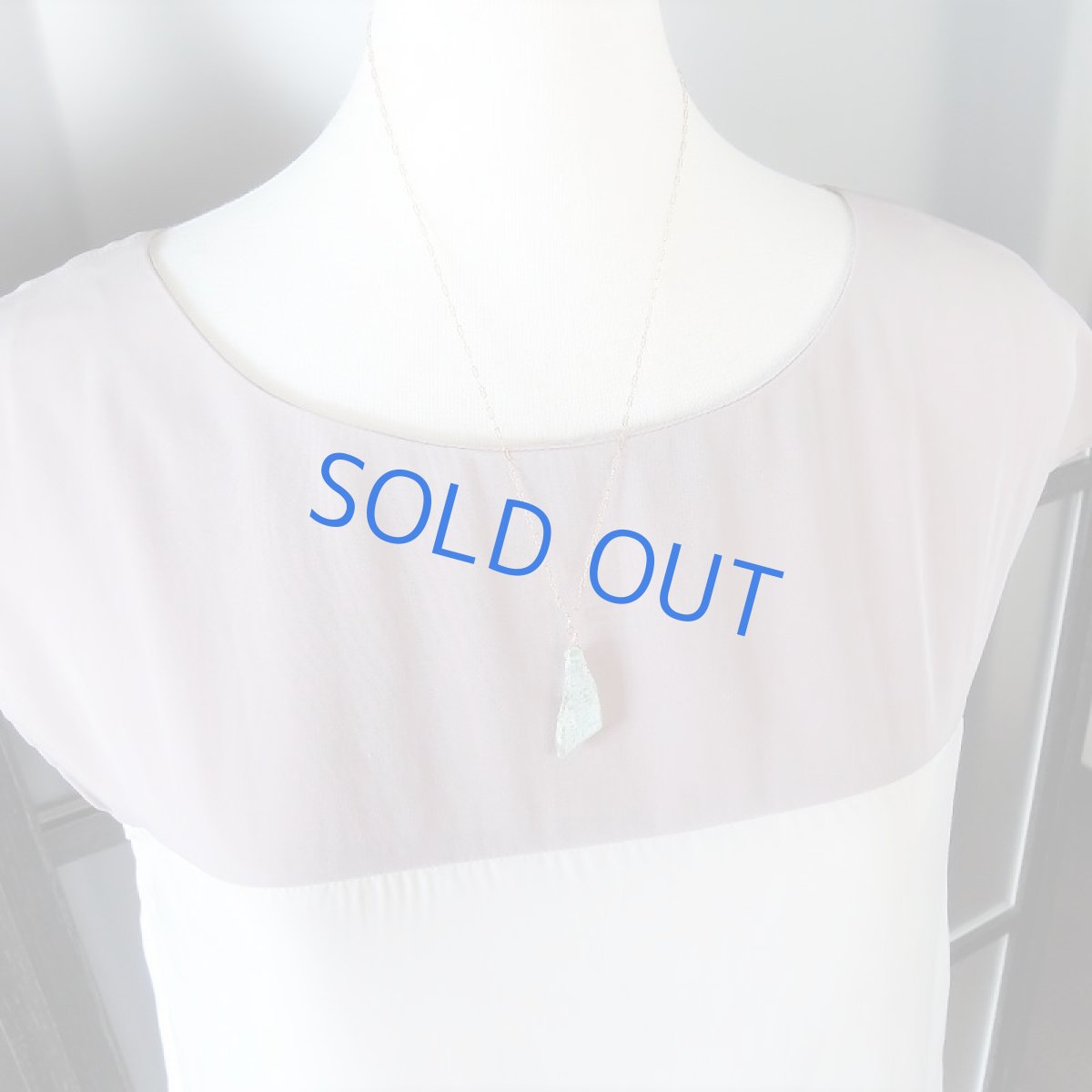 画像8: 【1点もの・ホワイトG】希少！　古代ローマングラス　カケラ　14kgf約50cmチェーンネックレス (8)