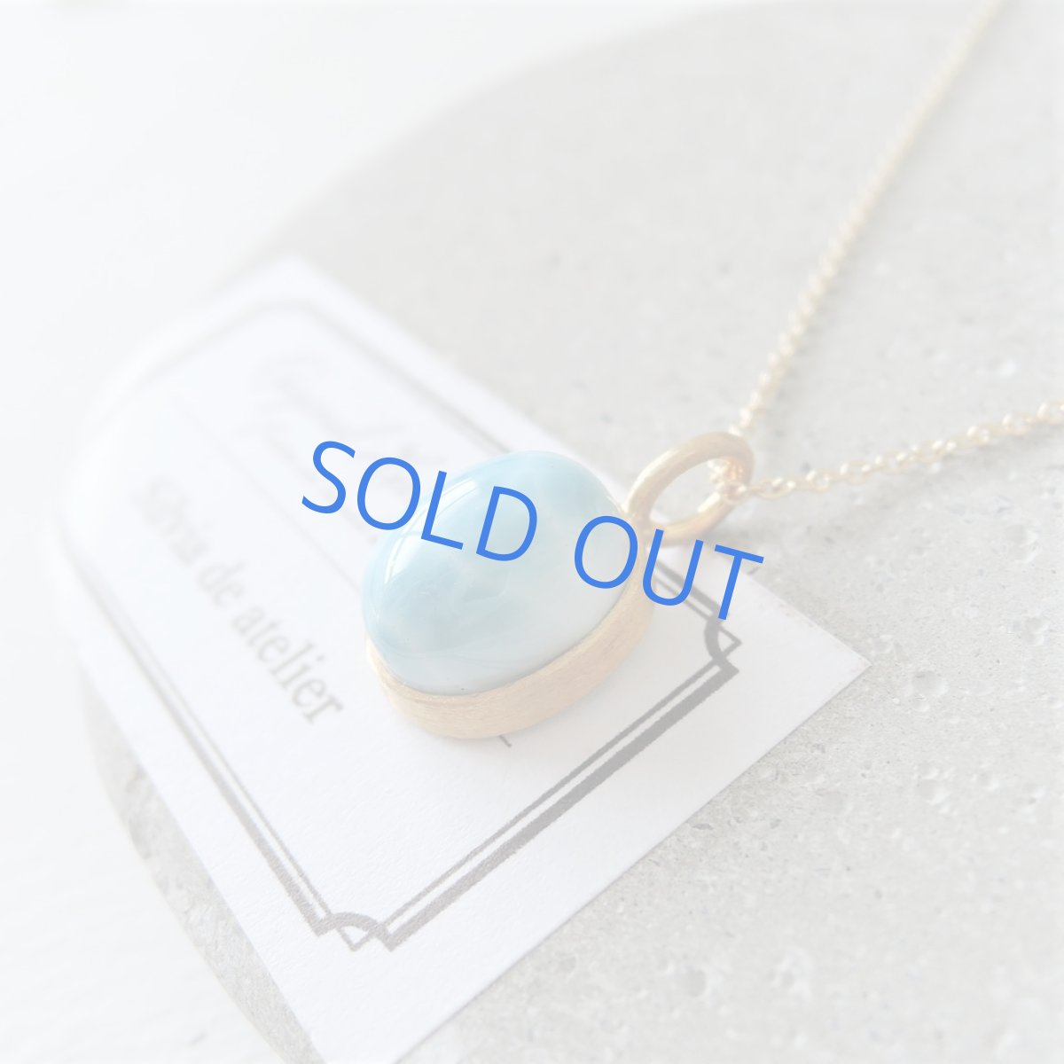 画像3: 【1点もの・オーバルC】AAAA ドミニカ産ラリマー カボション 14kgf約40cmチェーンネックレス (3)