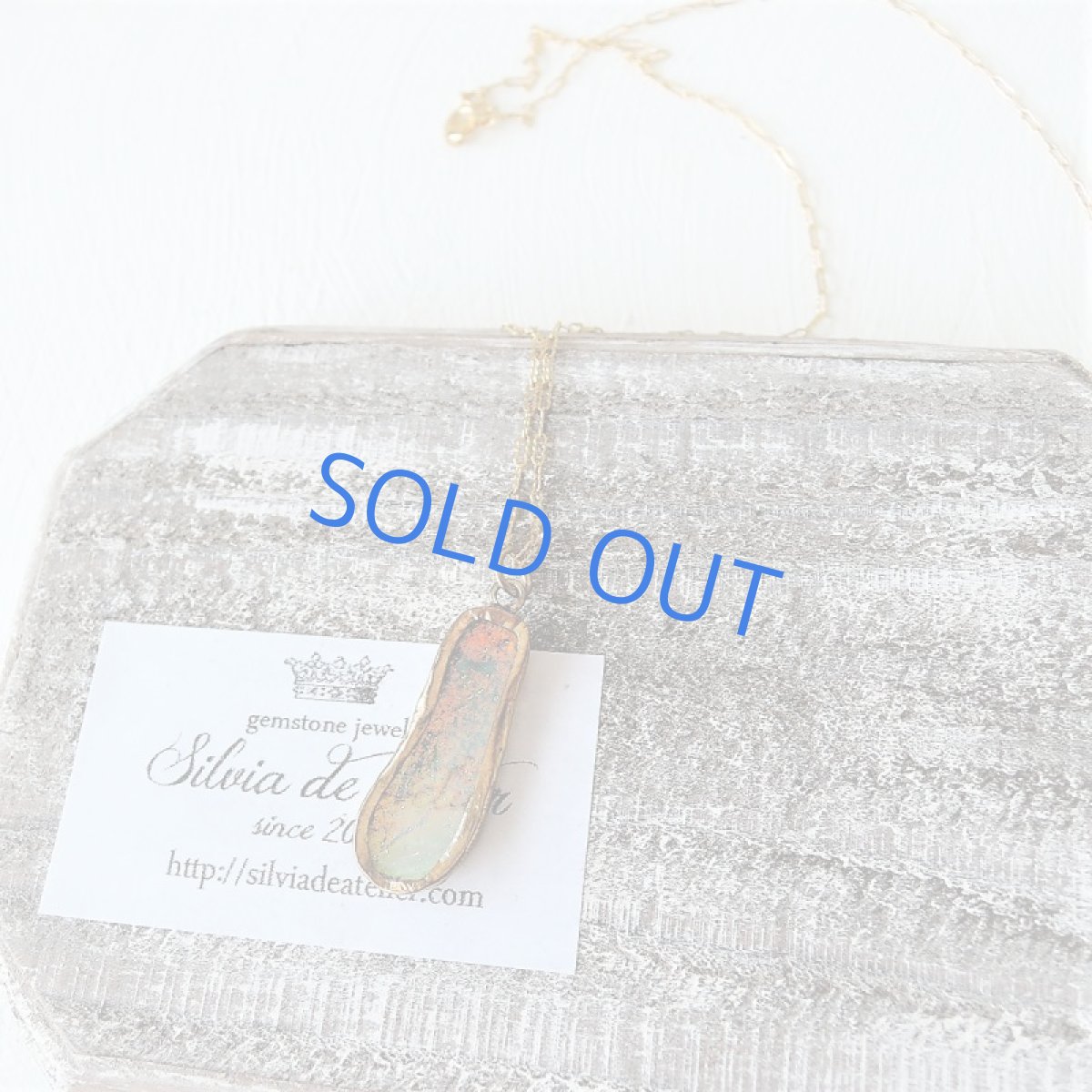 画像4: 【1点もの・フレームB】希少! 古代ローマングラス フレームペンダント 14kgf約50cmチェーンネックレス (4)