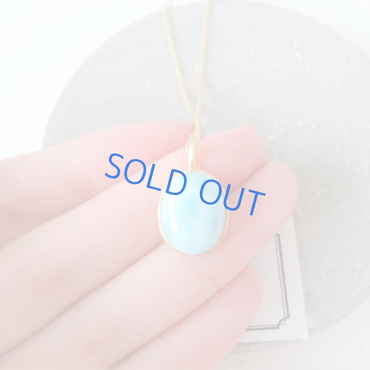 画像3: 【1点もの・オーバルB】AAAA　ドミニカ産ラリマー　カボション　14kgf約40cmチェーンネックレス (3)