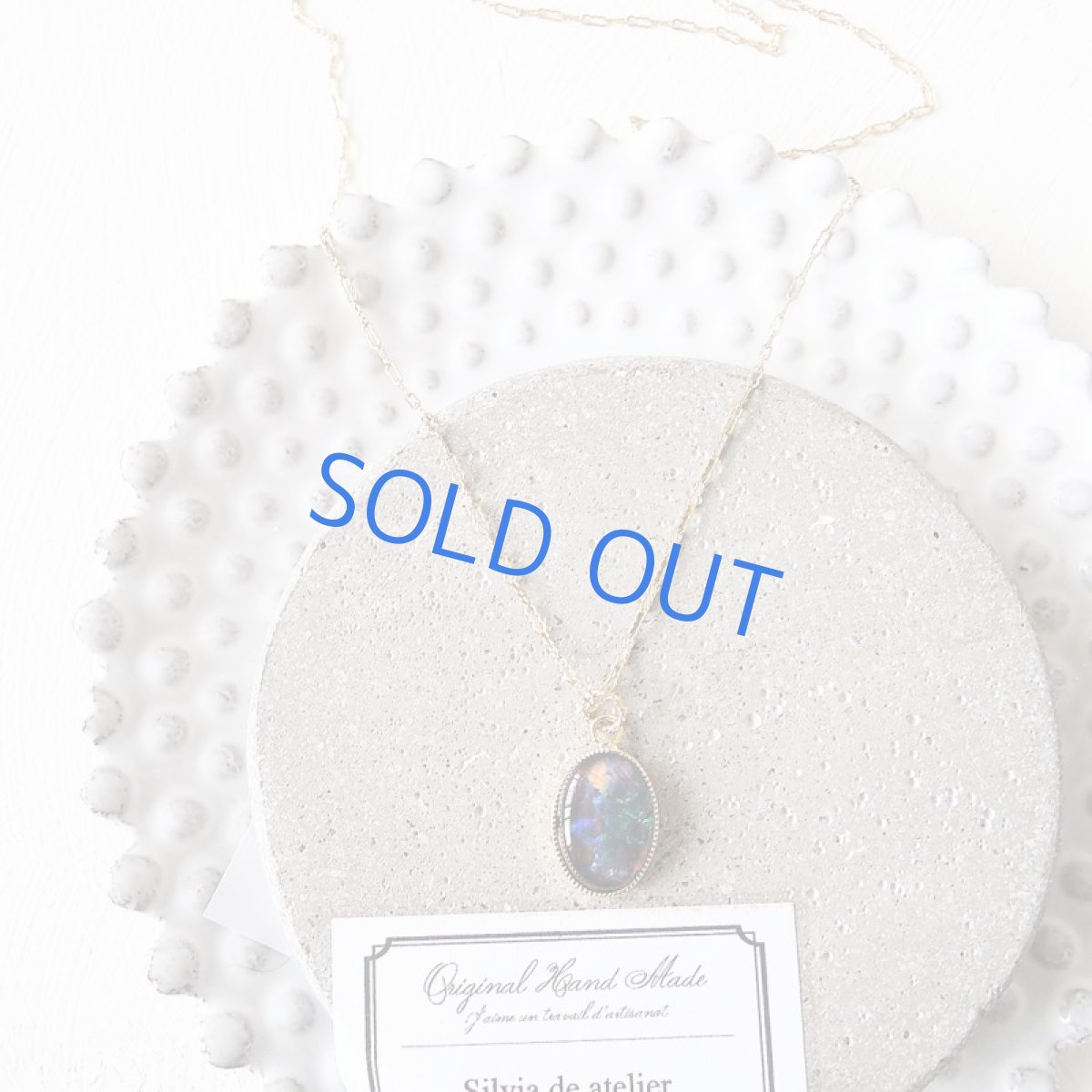 画像6: 【1点もの】オーストラリア産　ブラックオパール　大粒カボショントリプレット　14kgfネックレス50cm (6)