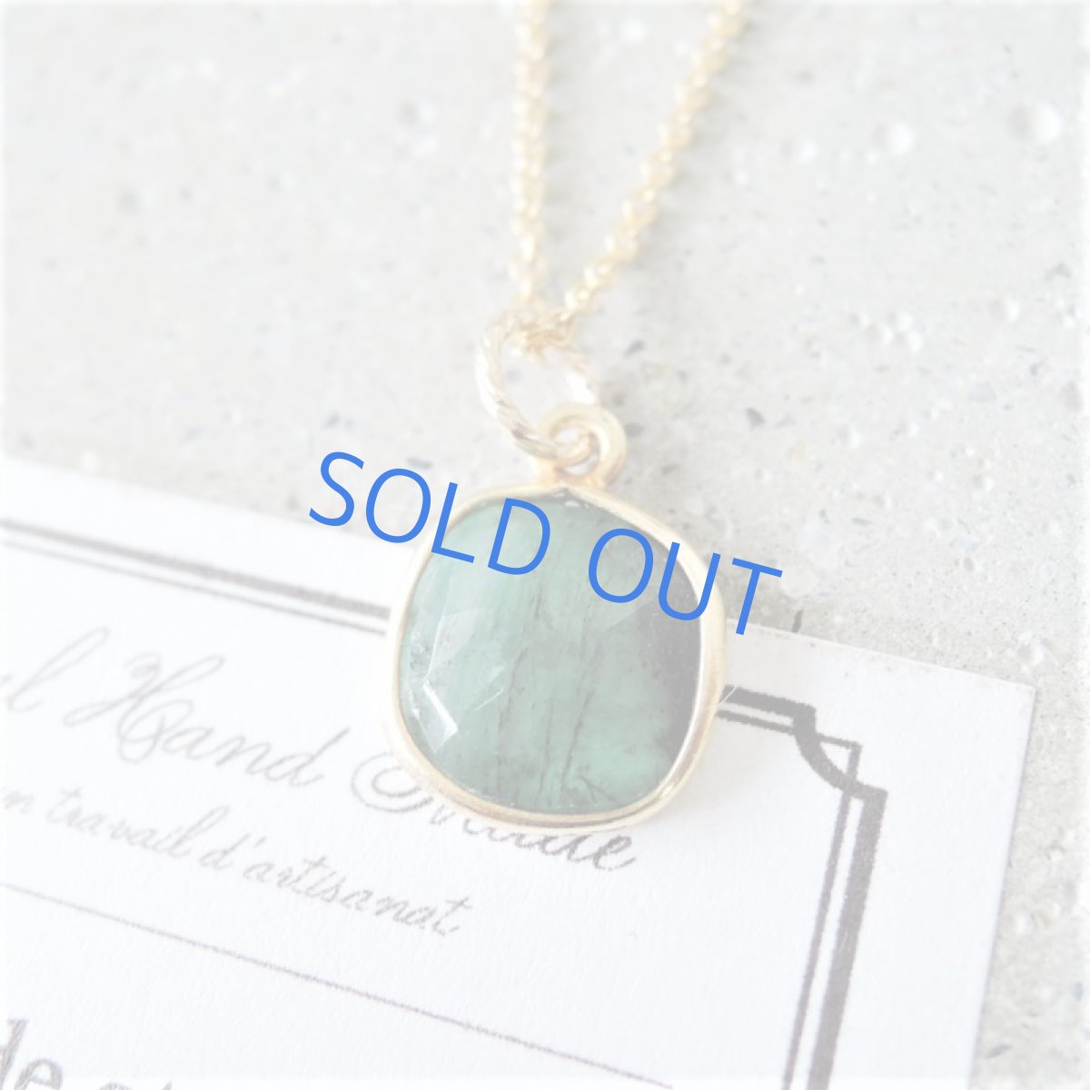 画像3: 【残り１・B】ザンビア産　エメラルド　ローズカット　14kgfネックレス40cm (3)