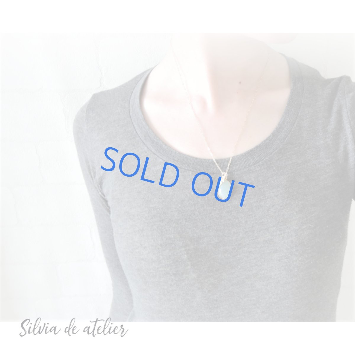 画像8: 【1点もの・アニバーサリー12th】訳ありアクアマリン 大粒カボション フラワー 14kgfネックレス50cm (8)