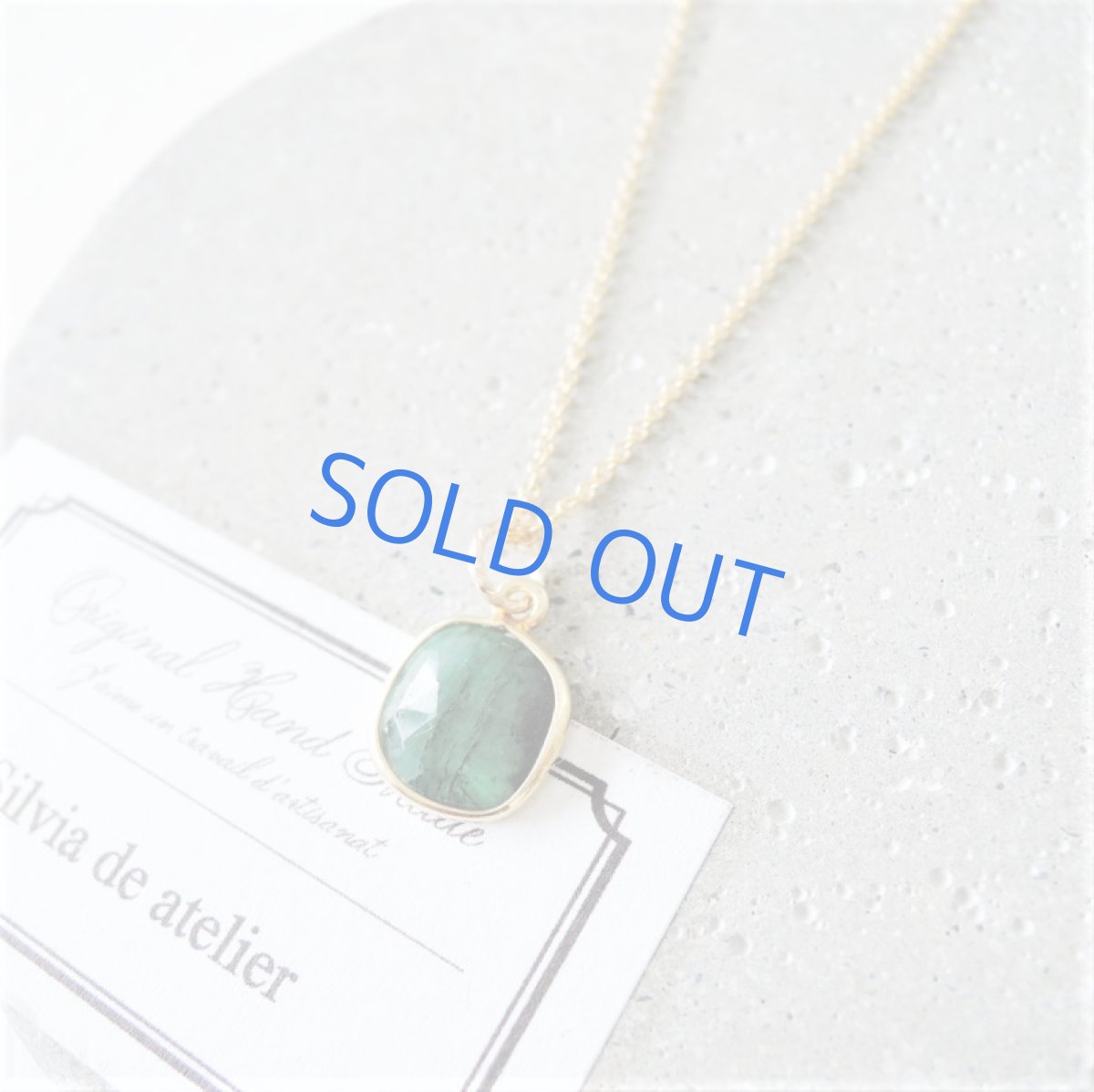 画像5: 【残り１・B】ザンビア産　エメラルド　ローズカット　14kgfネックレス40cm (5)