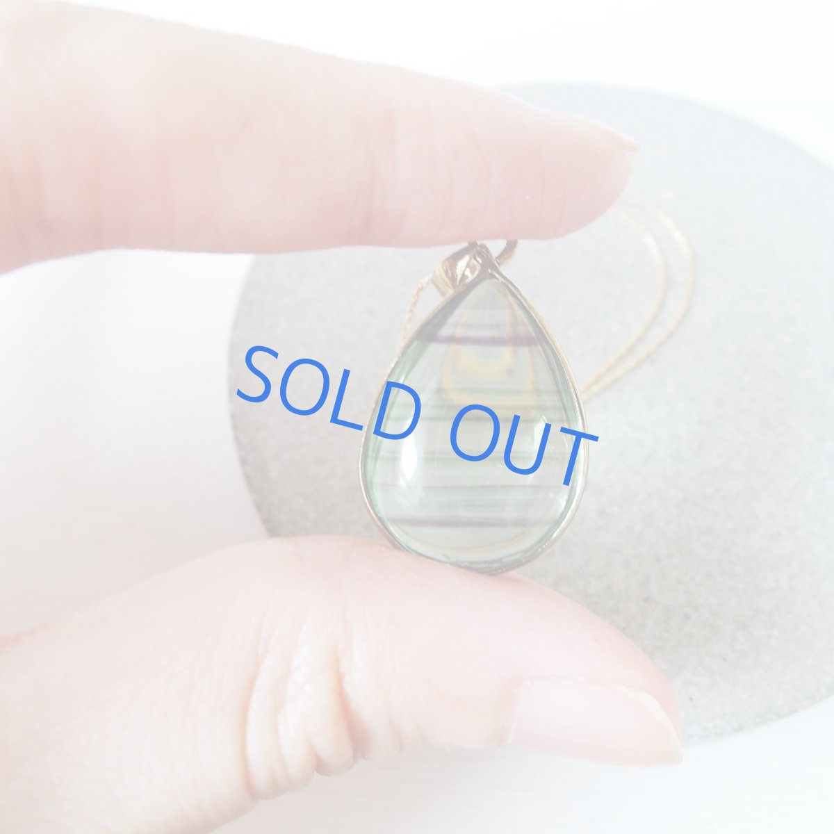 画像3: 【1点もの・C】レア！大粒　マルチカラーフローライト　スムース滴型　ネックレス　14KGFネックレス50cm (3)