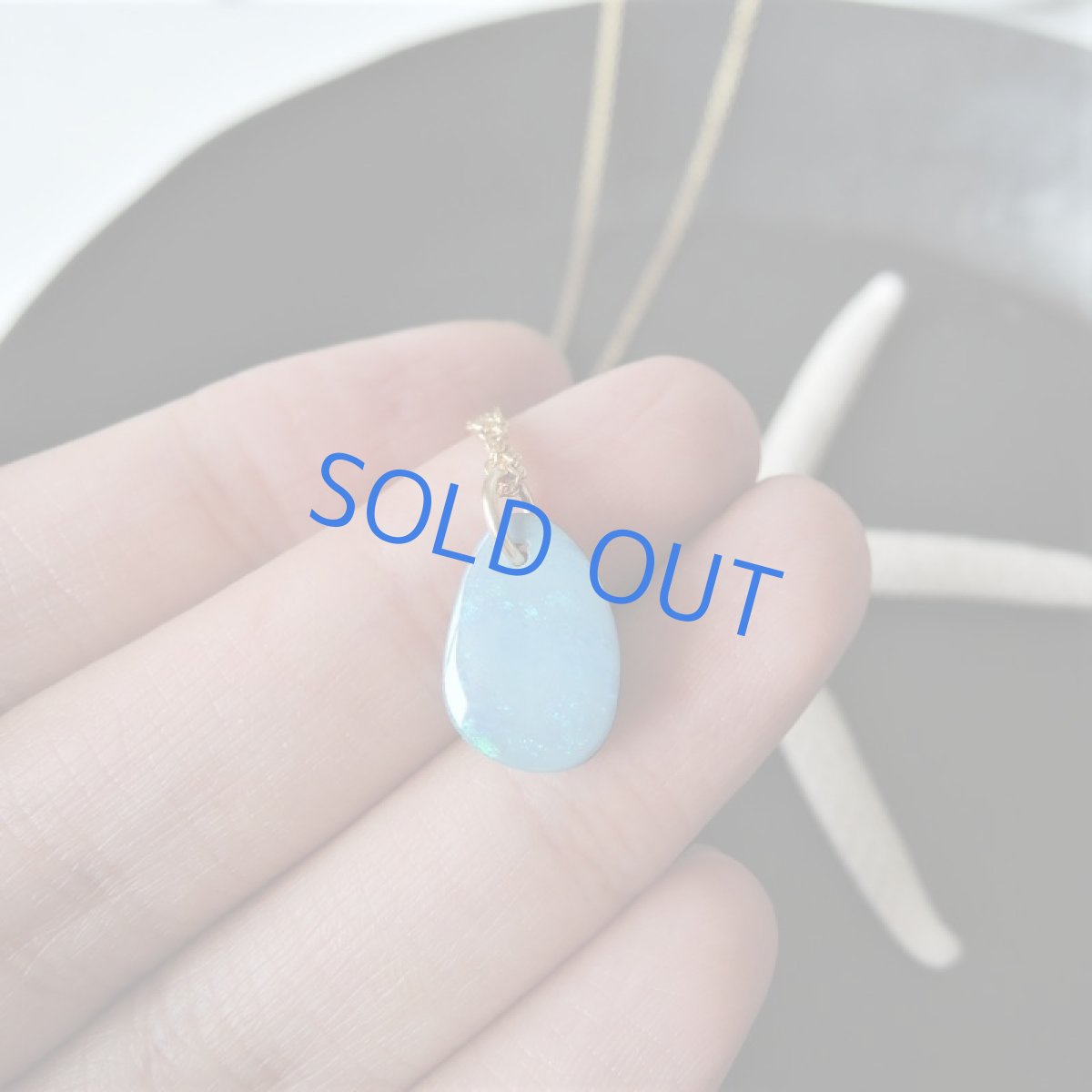 画像5: 【1点もの・C】オーストラリア産　ブルーオパール　トリプレット　14KGFネックレス40cm (5)