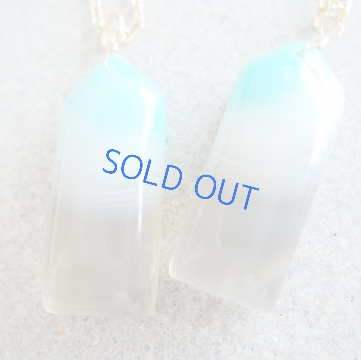 画像4: 【お届けB】青い屋根のおうち　ブルーストライプアゲート　14KGFネックレス50cm (4)