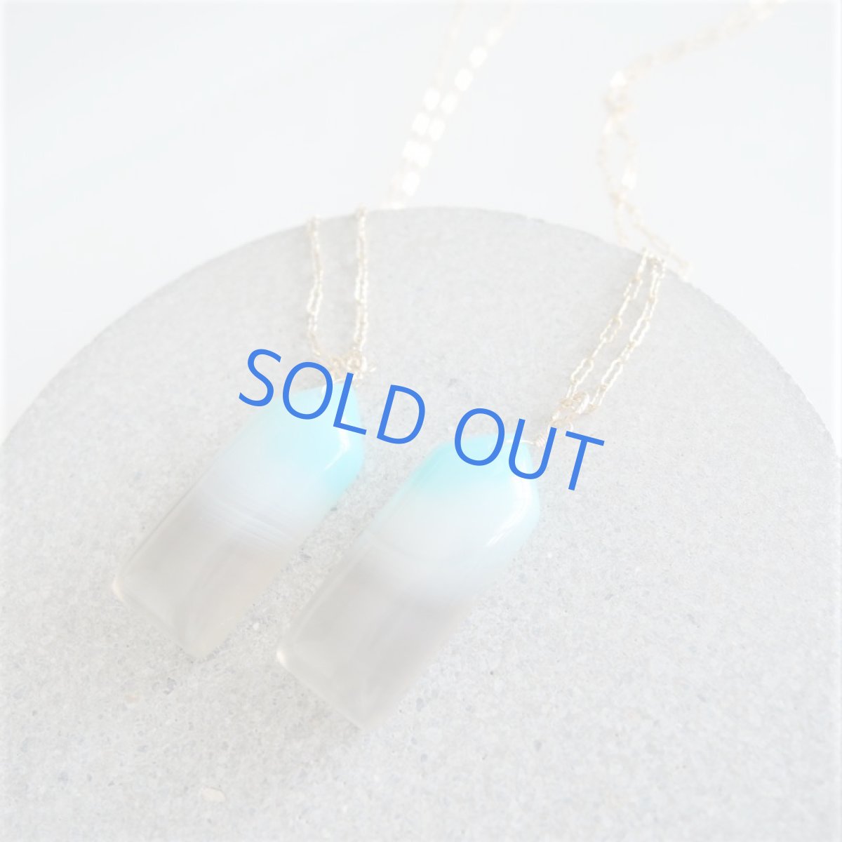 画像5: 【お届けB】青い屋根のおうち　ブルーストライプアゲート　14KGFネックレス50cm (5)