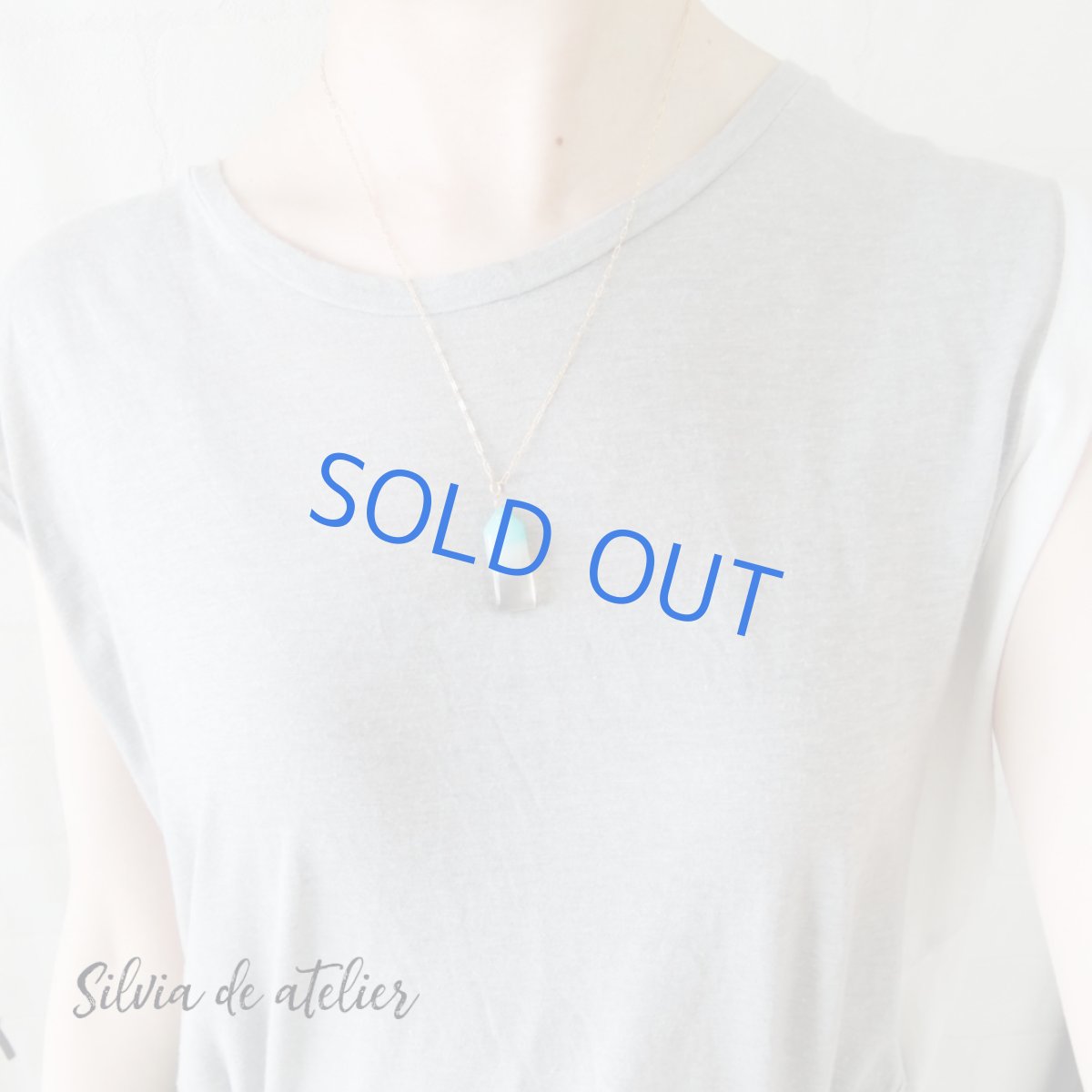 画像6: 【お届けB】青い屋根のおうち　ブルーストライプアゲート　14KGFネックレス50cm (6)