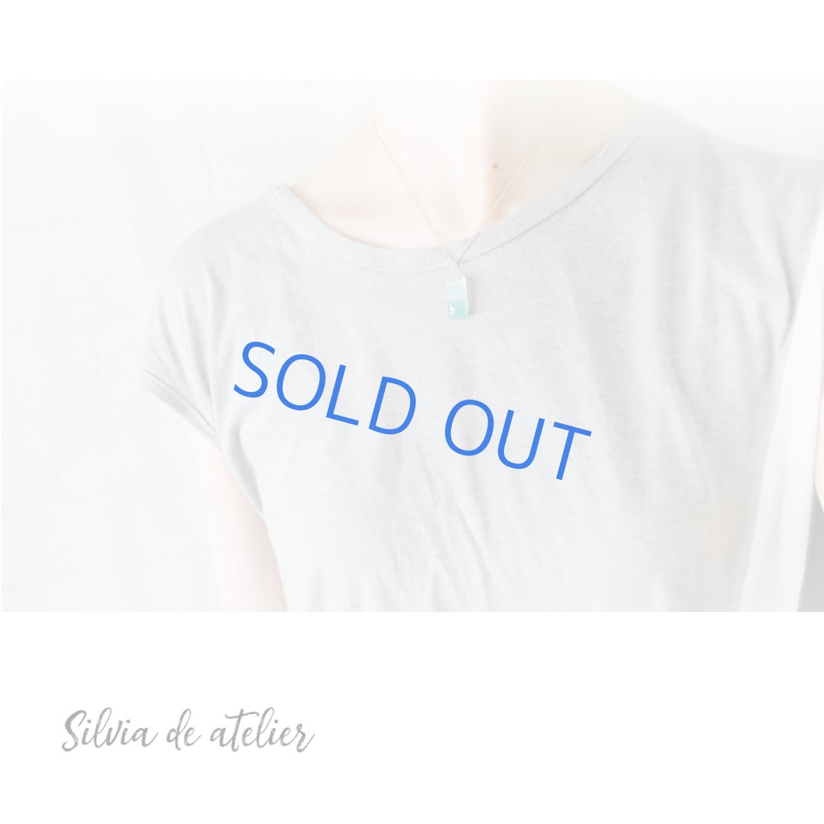 画像5: ミントグリーン ブルーストライプアゲート 14KGFネックレス50cm (5)