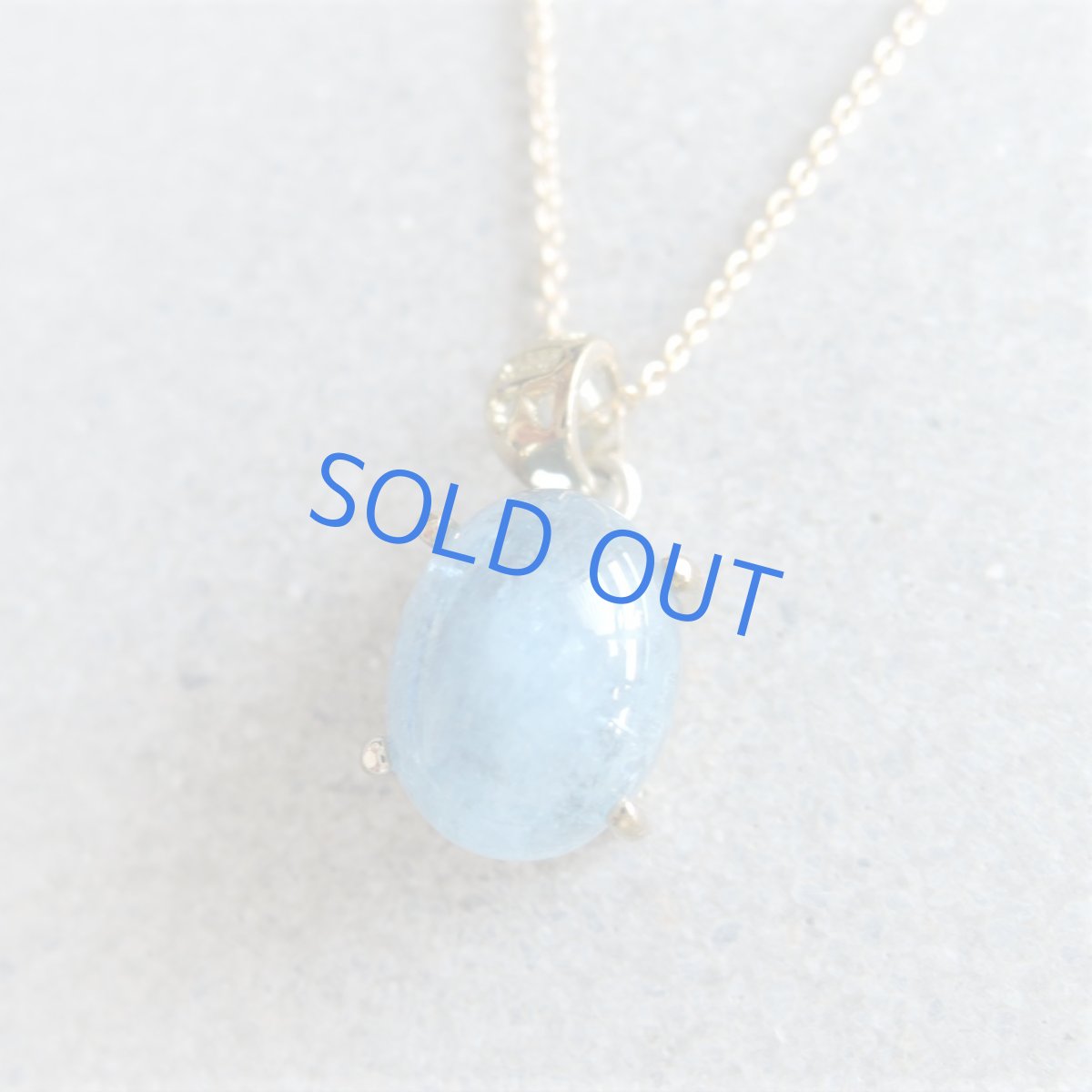 画像2: 【1点もの・D】サンタマリアアクアマリン　カボションペンダント　14kgfネックレス40cm (2)