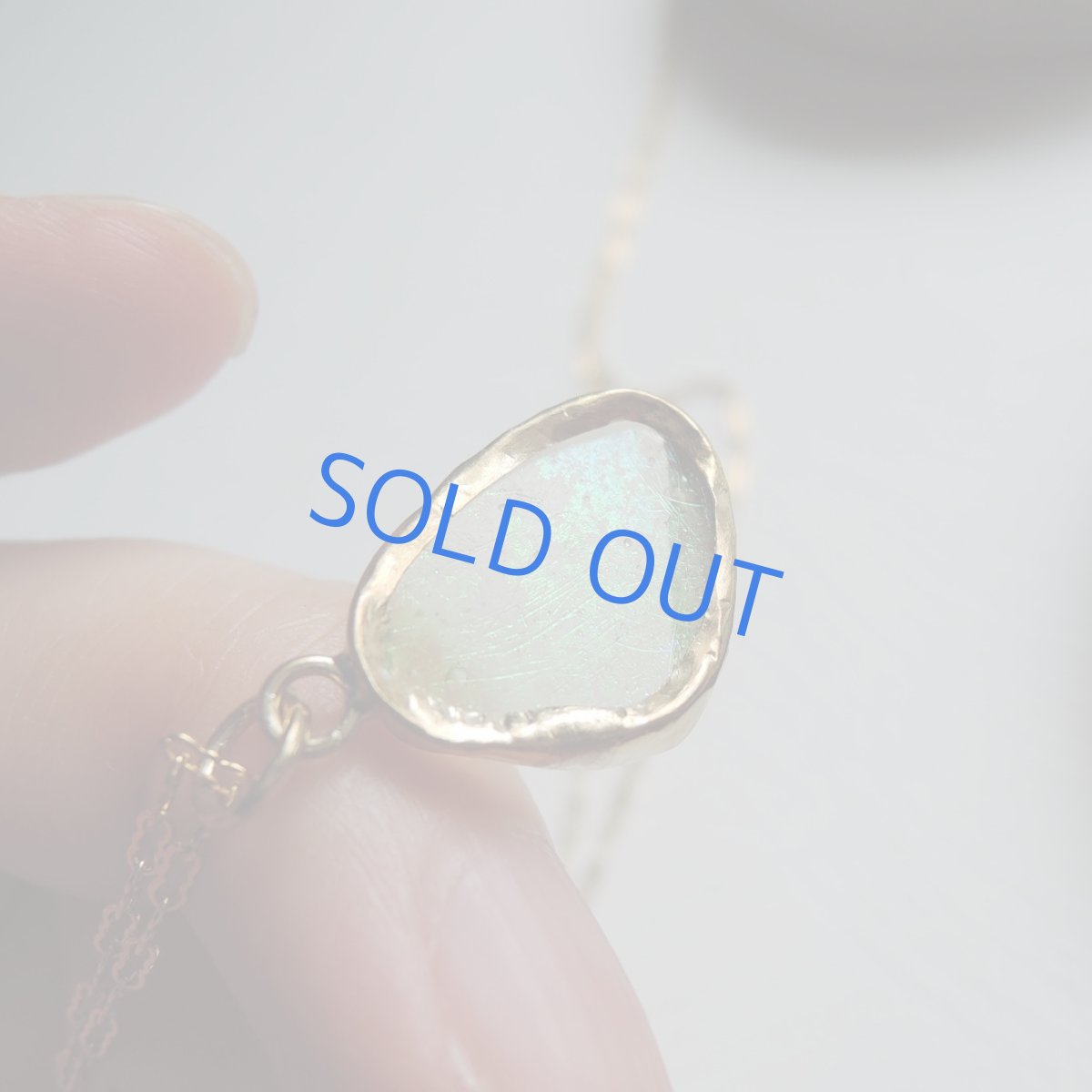 画像2: 【1点もの・B】希少! 古代ローマングラス フレームペンダント 14kgf約50cmチェーンネックレス (2)