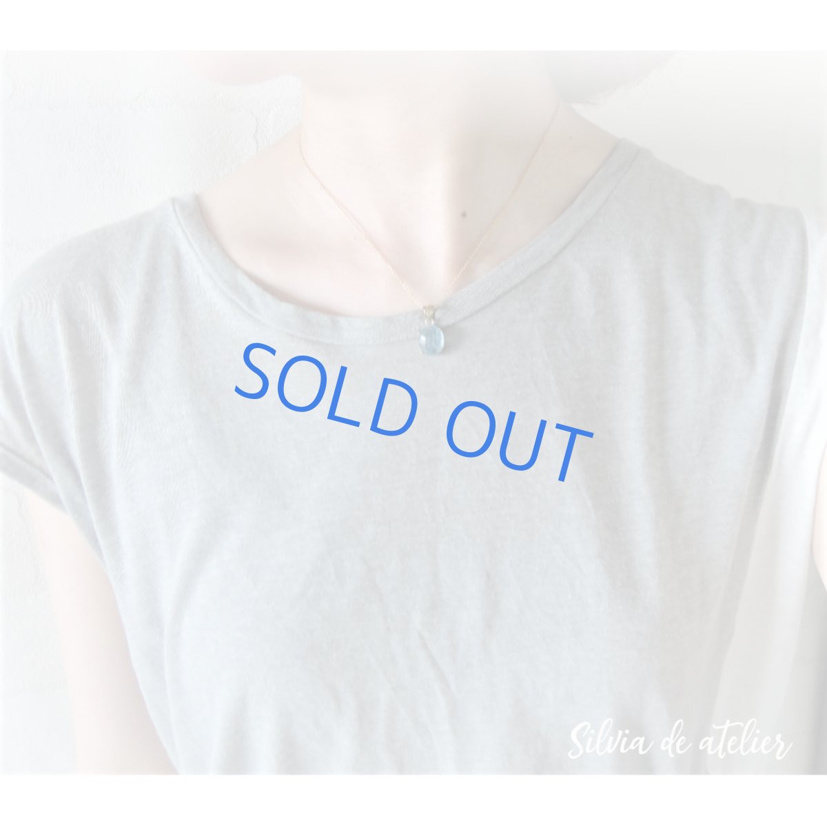 画像5: 【1点もの・B】サンタマリアアクアマリン　カボションペンダント　14kgfネックレス40cm (5)