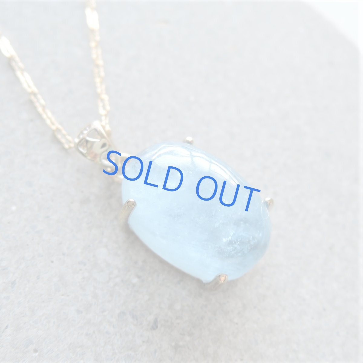 画像5: 【1点もの・E】大粒 サンタマリアアクアマリン カボションペンダント 14kgfネックレス50cm (5)