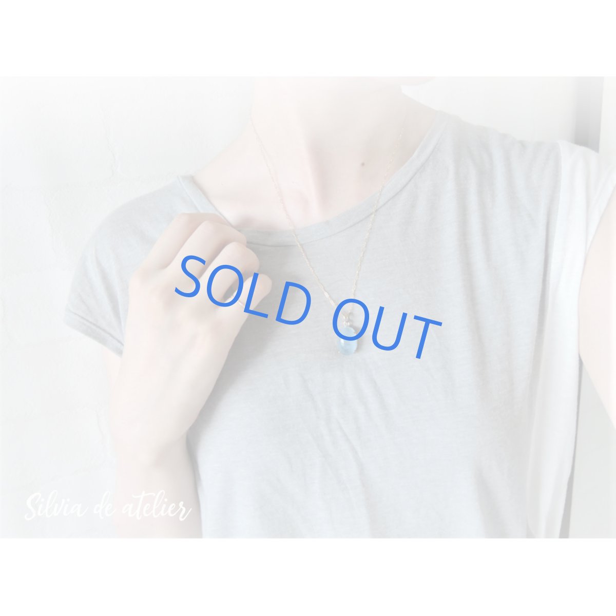 画像6: 【1点もの・E】大粒 サンタマリアアクアマリン カボションペンダント 14kgfネックレス50cm (6)