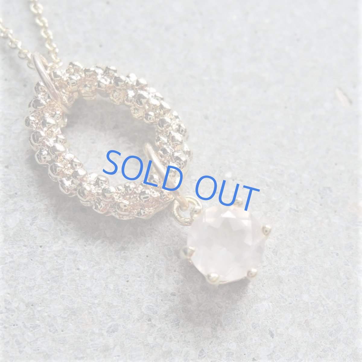 画像2: 【限定1のみ・アニバーサリー】ドットリング 宝飾用ルース ローズクォーツ  14kgf約40cmチェーンネックレス (2)