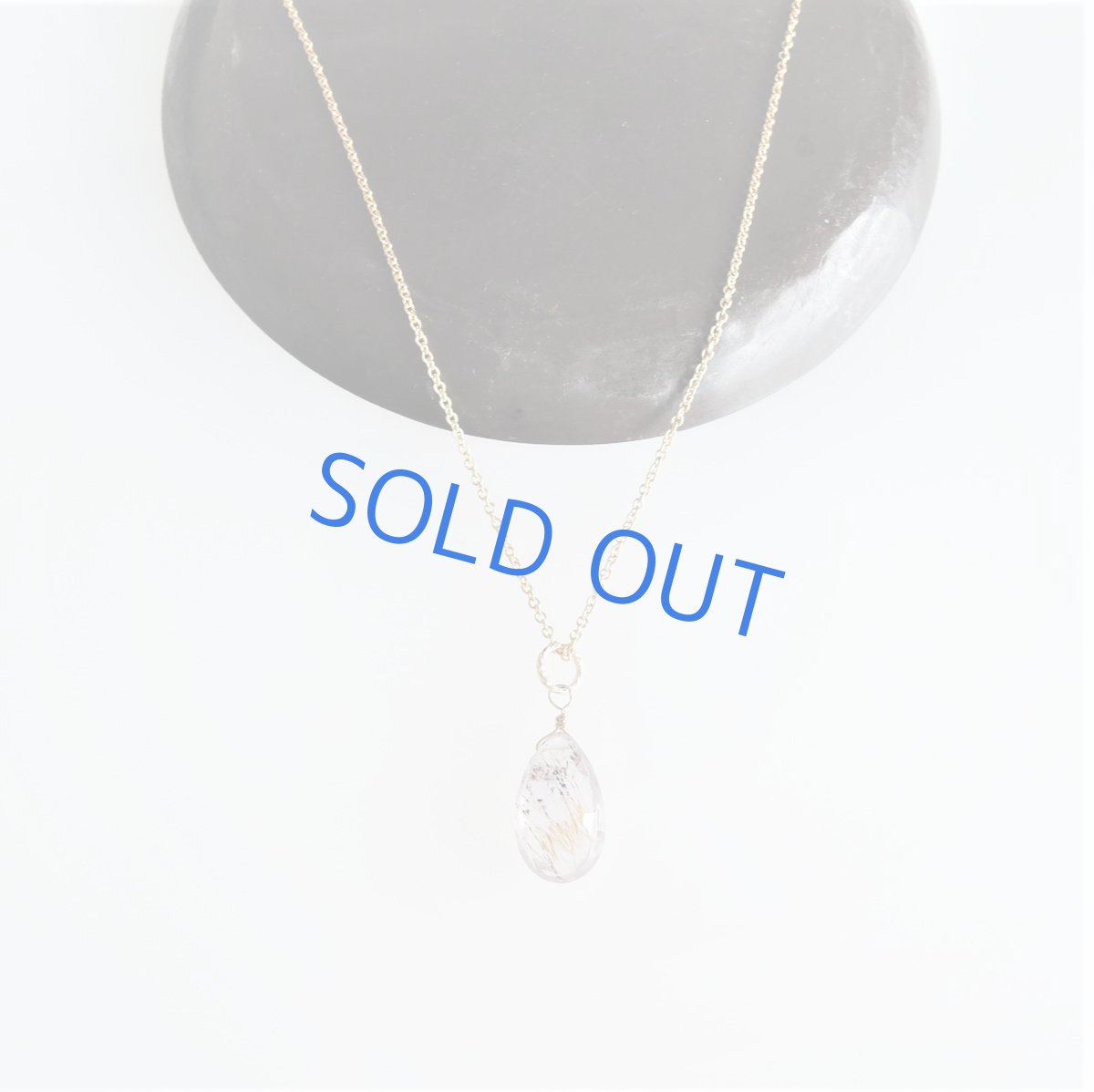 画像3: 【1点もの・パープルオレンジD】AAAエレスチャルクォーツ　ペアシェイプ　14kgfチェーンネックレス  (3)