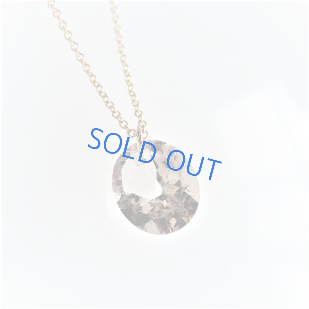 画像2: 【残り4】大粒！宝石質　ライトカラー　スモーキークォーツ　オーバルジェム　14KGFネックレス40cm (2)