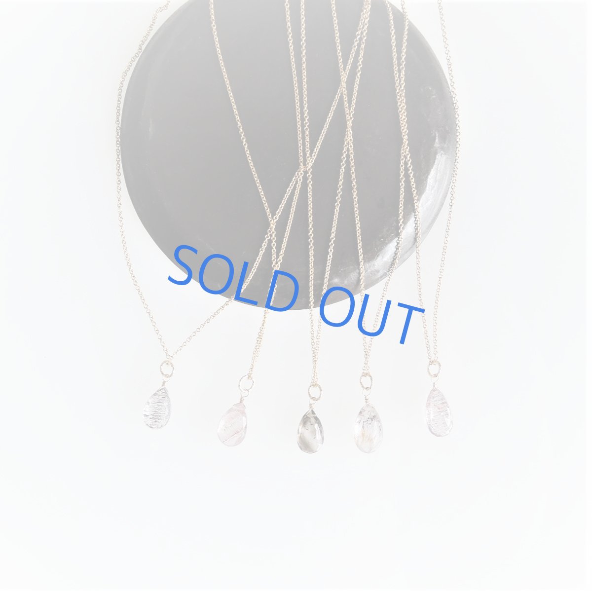 画像7: 【1点もの・ブラックE】AAAエレスチャルクォーツ ペアシェイプ 14kgfチェーンネックレス  (7)