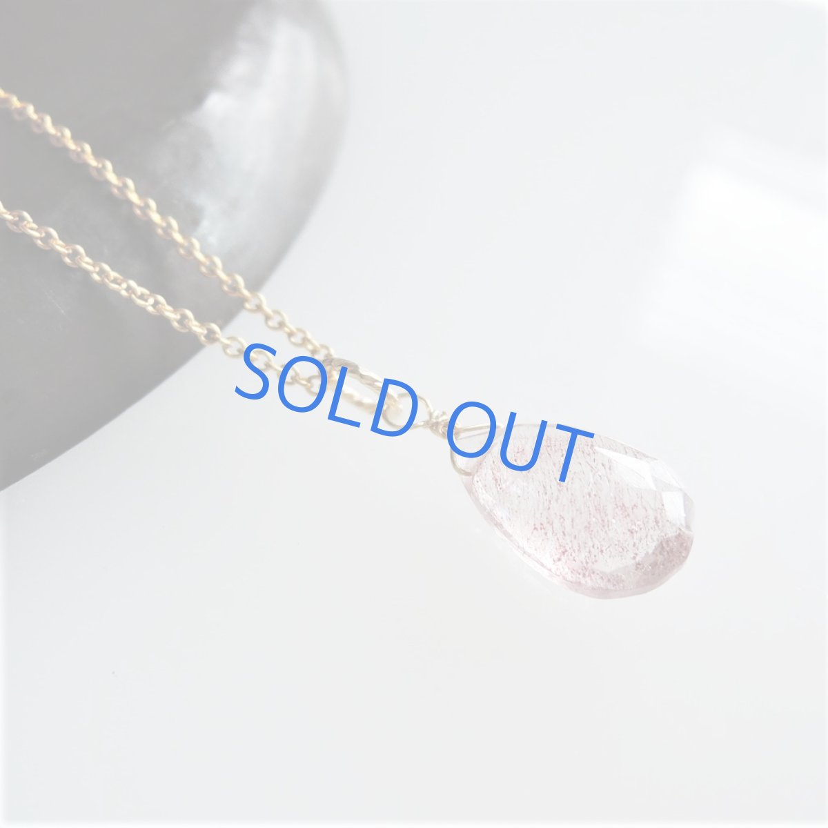 画像3: 【1点もの・レッドB】AAAエレスチャルクォーツ　ペアシェイプ　14kgfチェーンネックレス  (3)