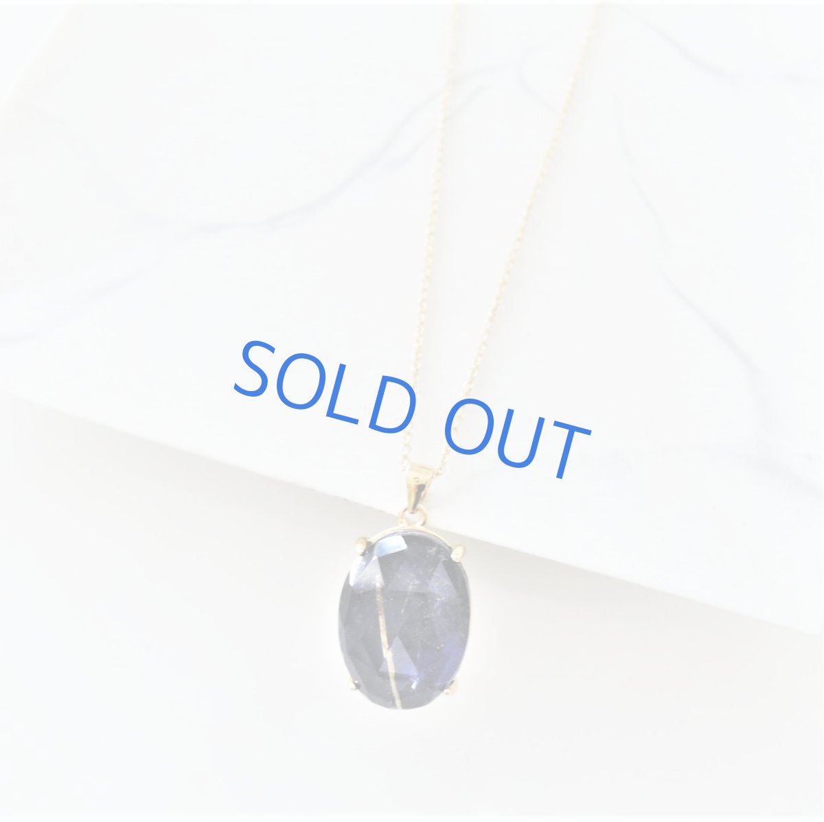 画像3: 【1点もの・LA】閃光タイチンルチル　夜空ラピスラズリ　カボション　約50cm　14kgfネックレス (3)